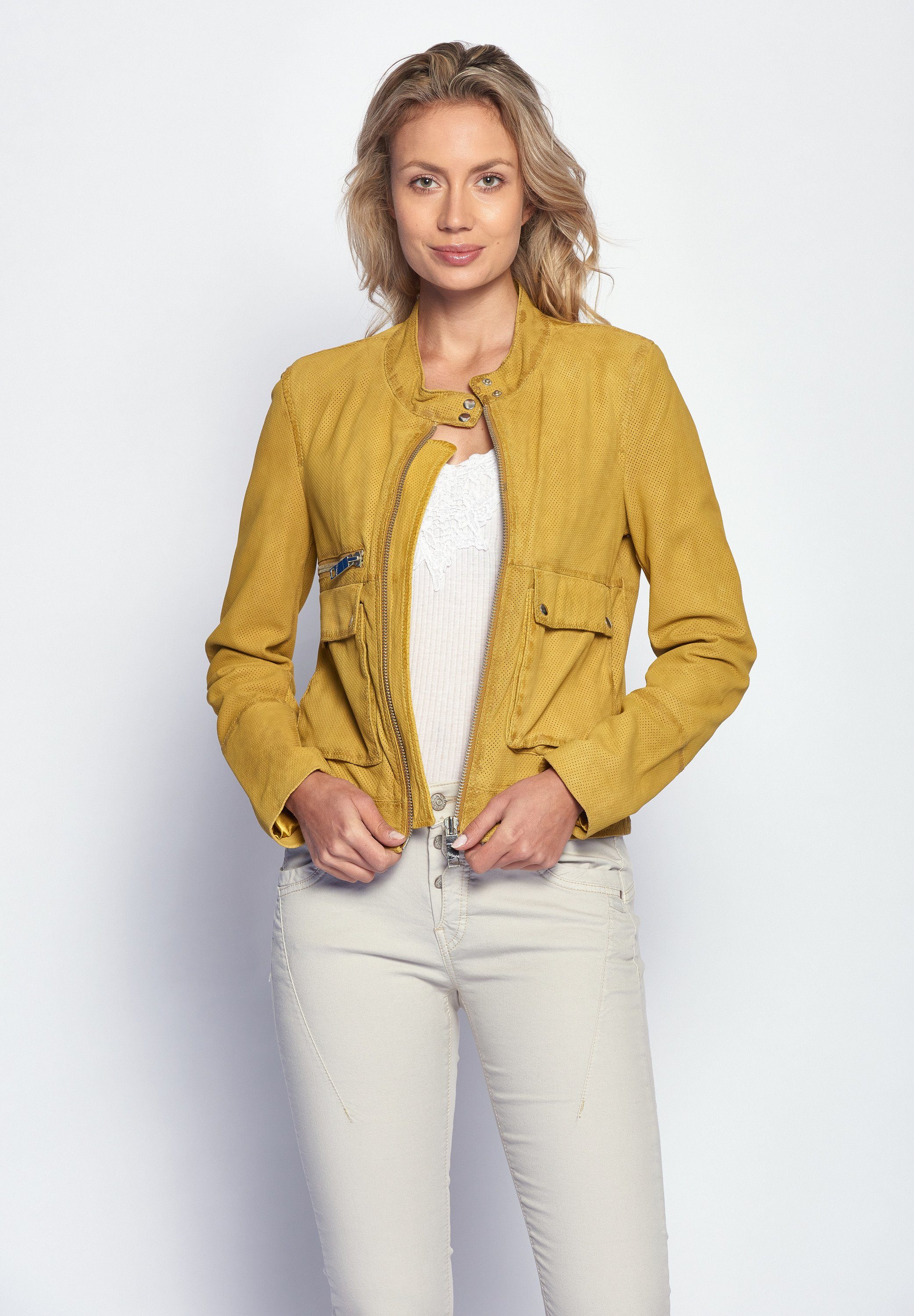 Top-Modell Maze Lederjacke Clermont yellow