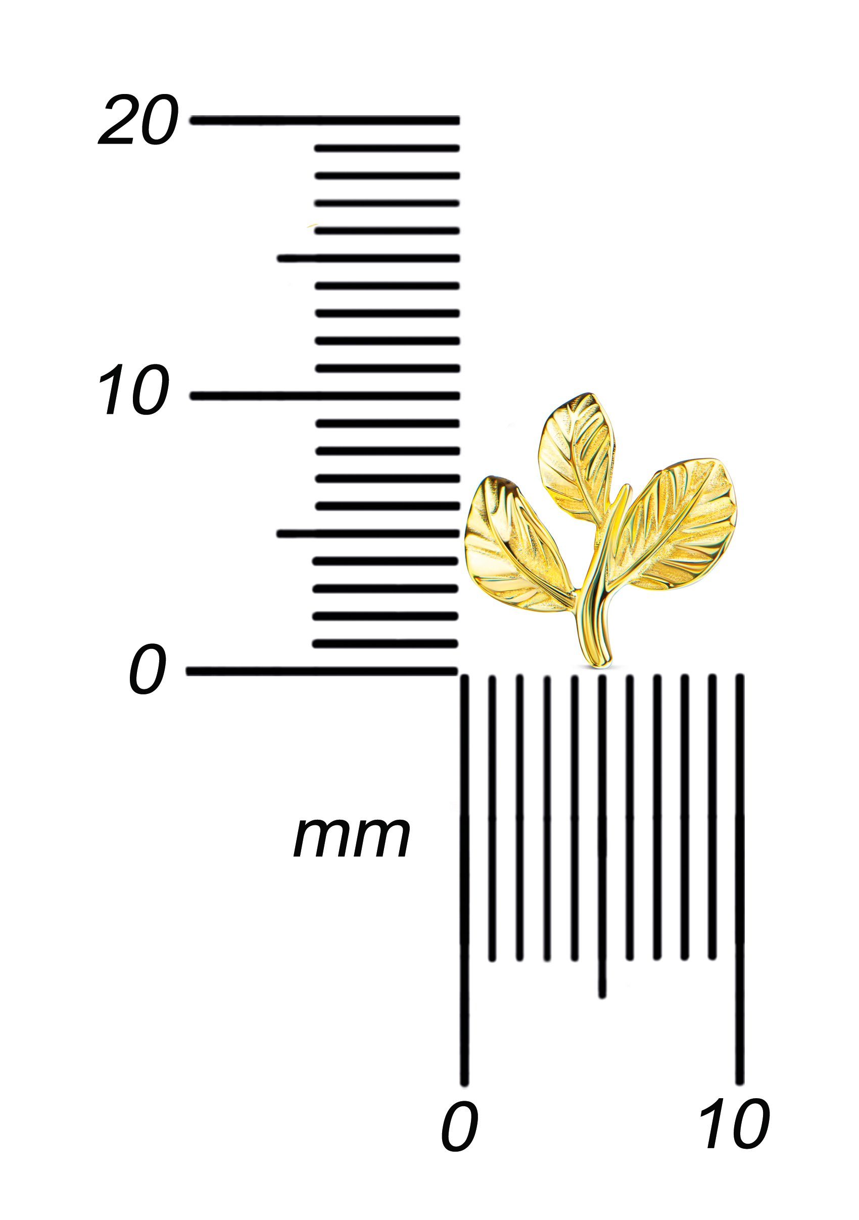 (Gold für Damen), 2-tlg., JEVELION Ohrstecker Goldstecker in Blätterzweig Ohrschmuck, - Made Germany Gold 333 Paar