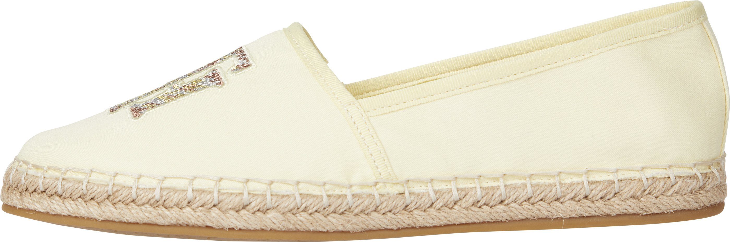 Tommy Hilfiger TH LOGO ESPADRILLE Espadrille mit farbiger TH-Stickerei, schmale Form zartgelb