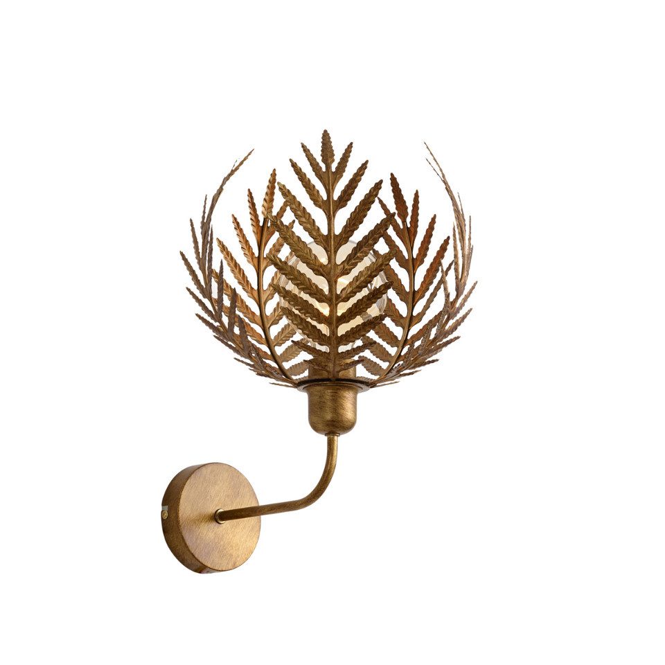 Qazqa Wandleuchte Botanica, ohne Leuchtmittel, Warmweiß, QAZQA Wand­leuchte, e27, Gold, Stahl, Landhaus