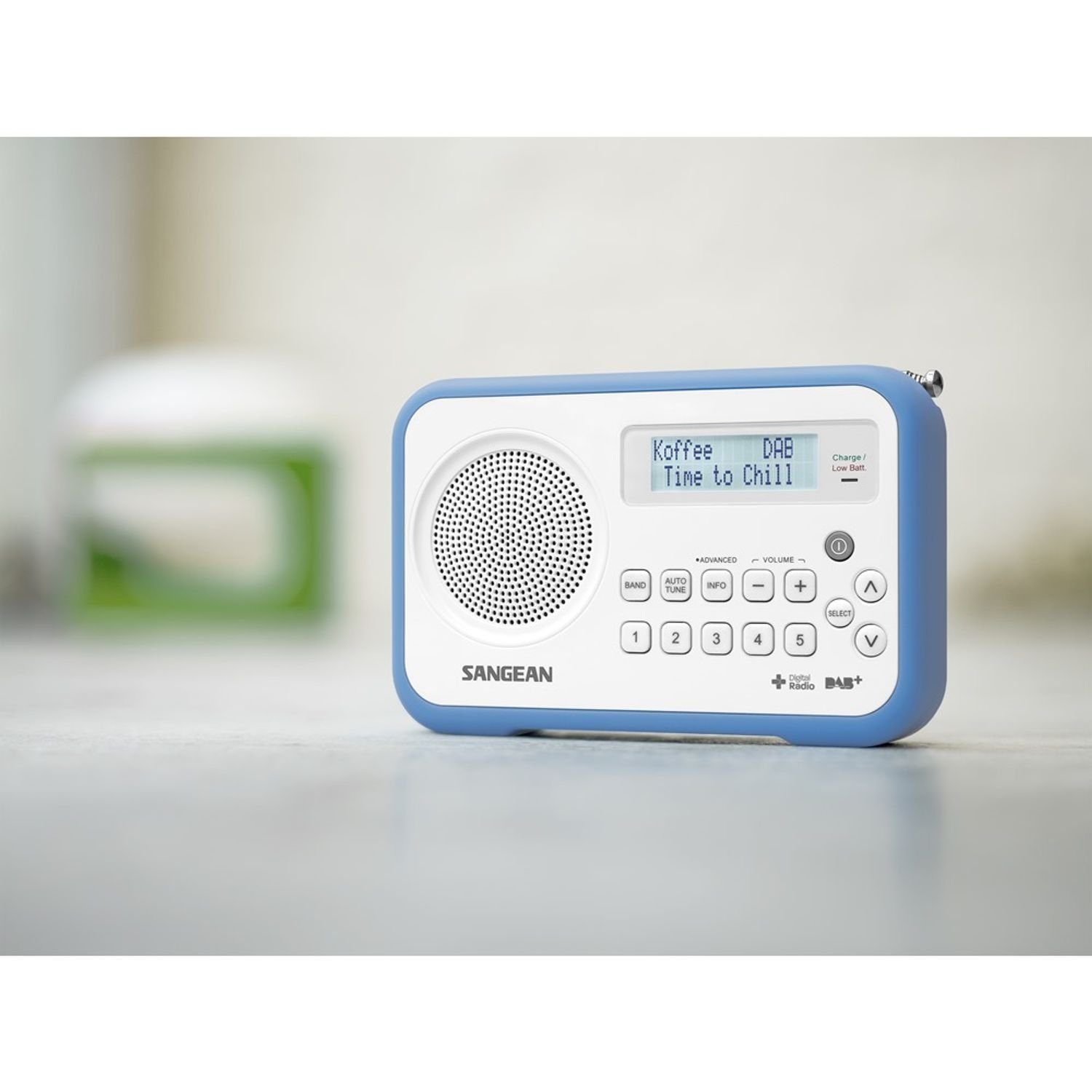 Sangean DPR-67 FM-RDS (DAB) DAB+ Digitalempfänger / Digitalradio weiß/blau (DAB)