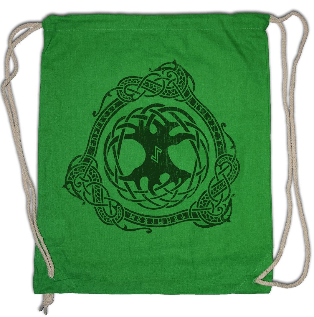 Turnbeutel Yggdrasil Norse Dragon Runes Turnbeutel Vikings Tree Of Life Celtic