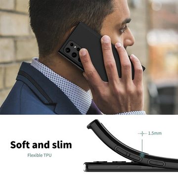 CoolGadget Handyhülle Black Series Handy Hülle für Samsung Galaxy S23 Ultra 6,8 Zoll, Edle Silikon Schlicht Robust Schutzhülle für Samsung S23 Ultra Hülle