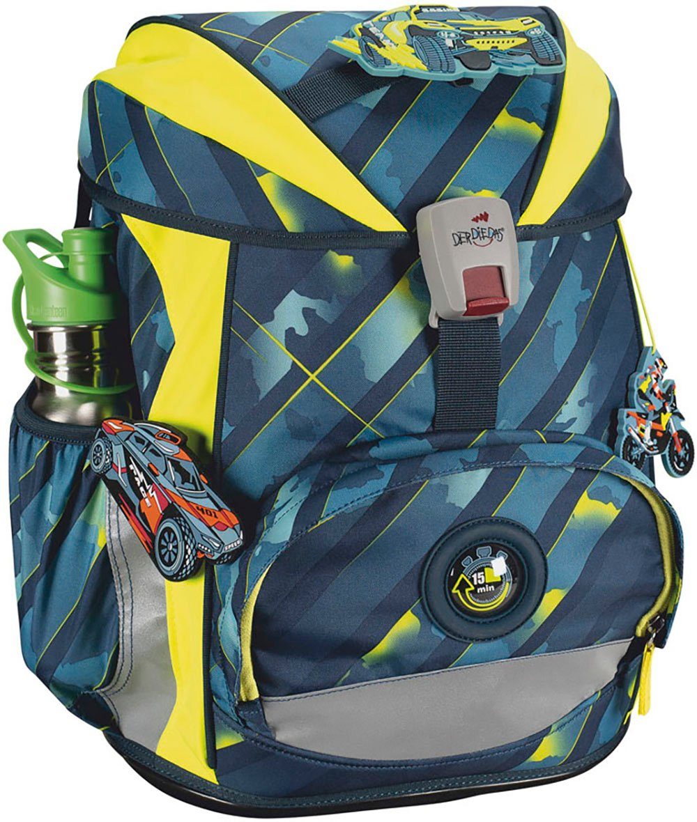 DerDieDas® Schulranzen ErgoFlex, Speed Challenge (Set, 5-tlg), aus recycelten Material