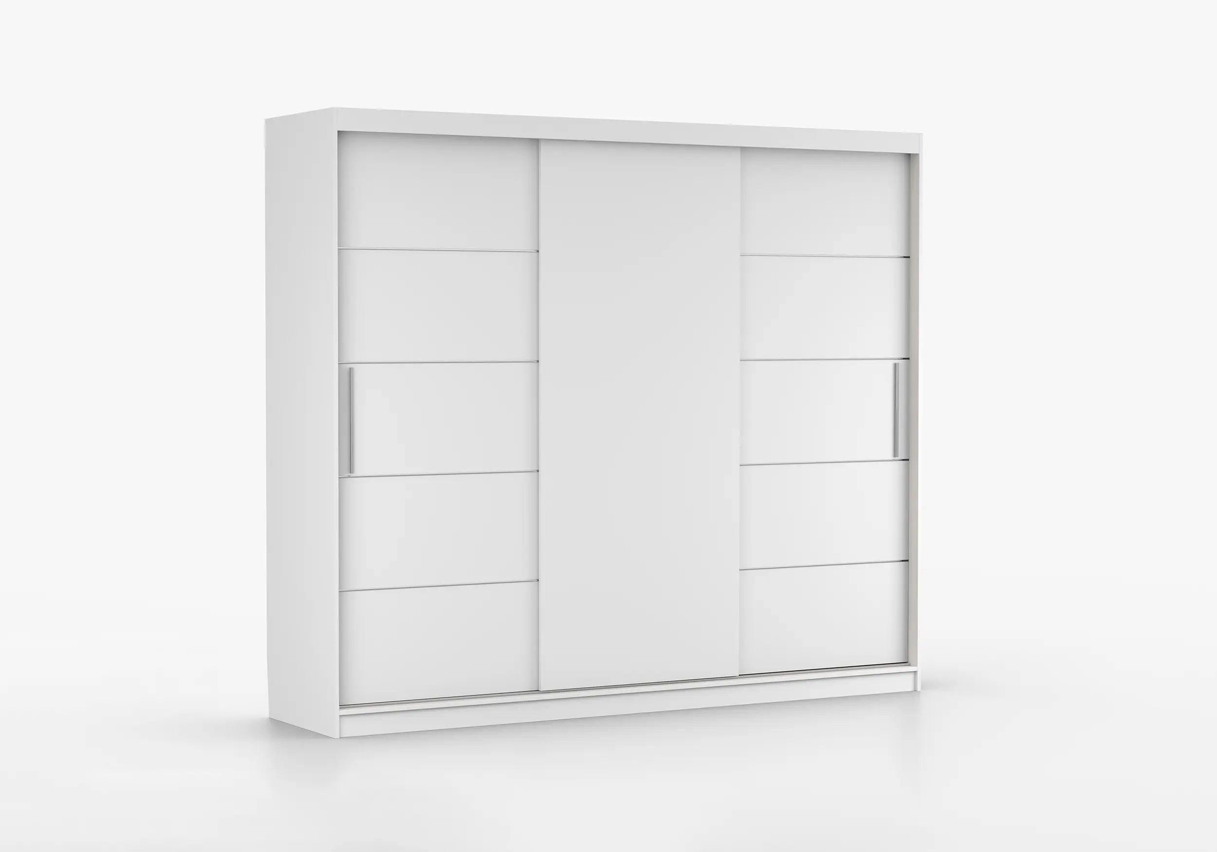 imoebel24 Schwebetürenschrank ALBA II 250 cm - Weiss Matt / Weiss Matt günstig online kaufen
