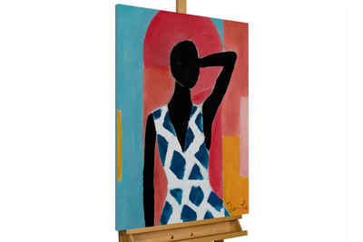KUNSTLOFT Gemälde Colourful Day 60x90 cm, Leinwandbild 100% HANDGEMALT Wandbild Wohnzimmer