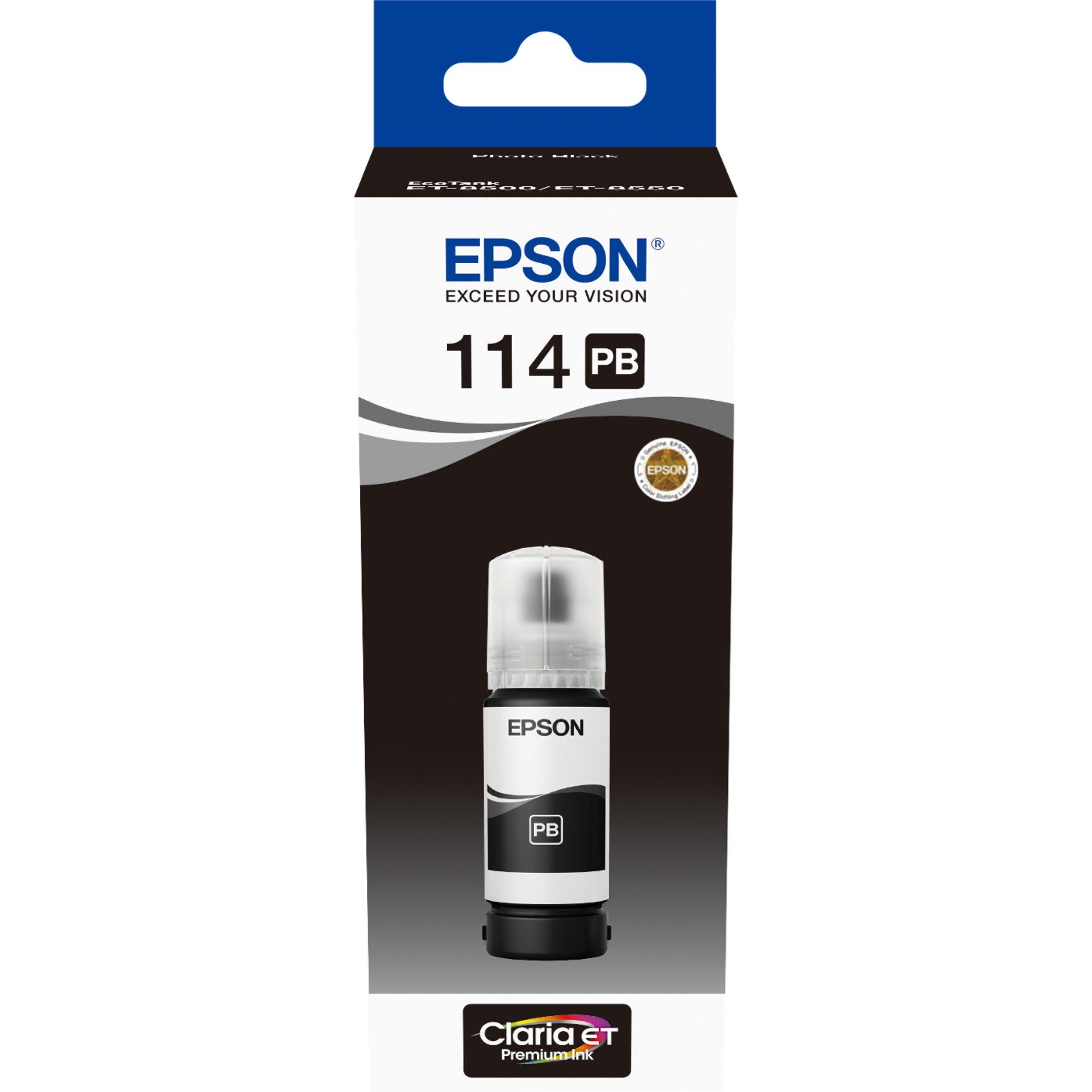 Epson Epson Tinte photoschwarz 114 (Foto) Tintenpatrone (C13T07B140) EcoTank schwarz