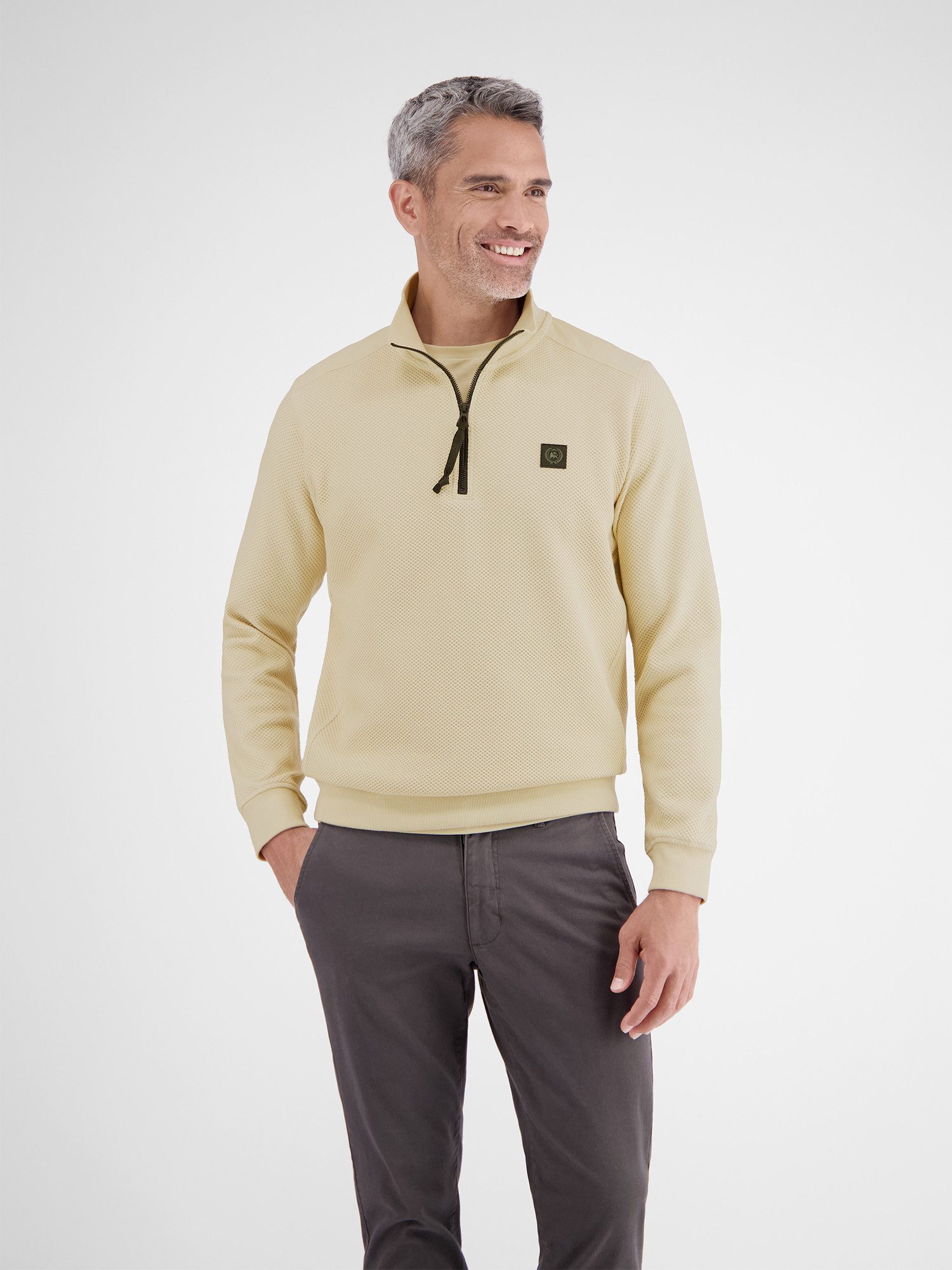 LERROS Sweatshirt Herren Troyer in sportiver Struktur günstig online kaufen
