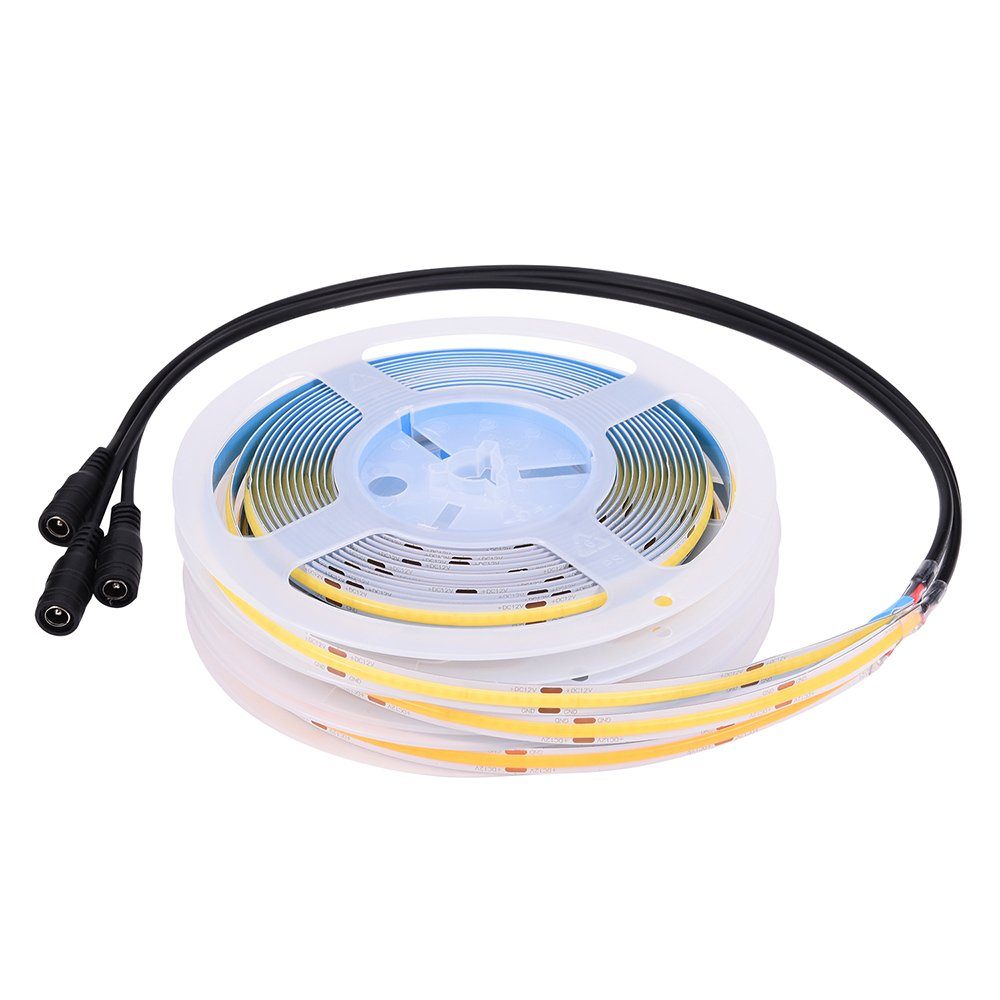 Rosnek LED Stripe 1-5M,12V,COB,Biegbares,für Schlafzimmerschrank Bücherregal, Warmweiß/Naturweiß/Kühlweiß Kaltweiß