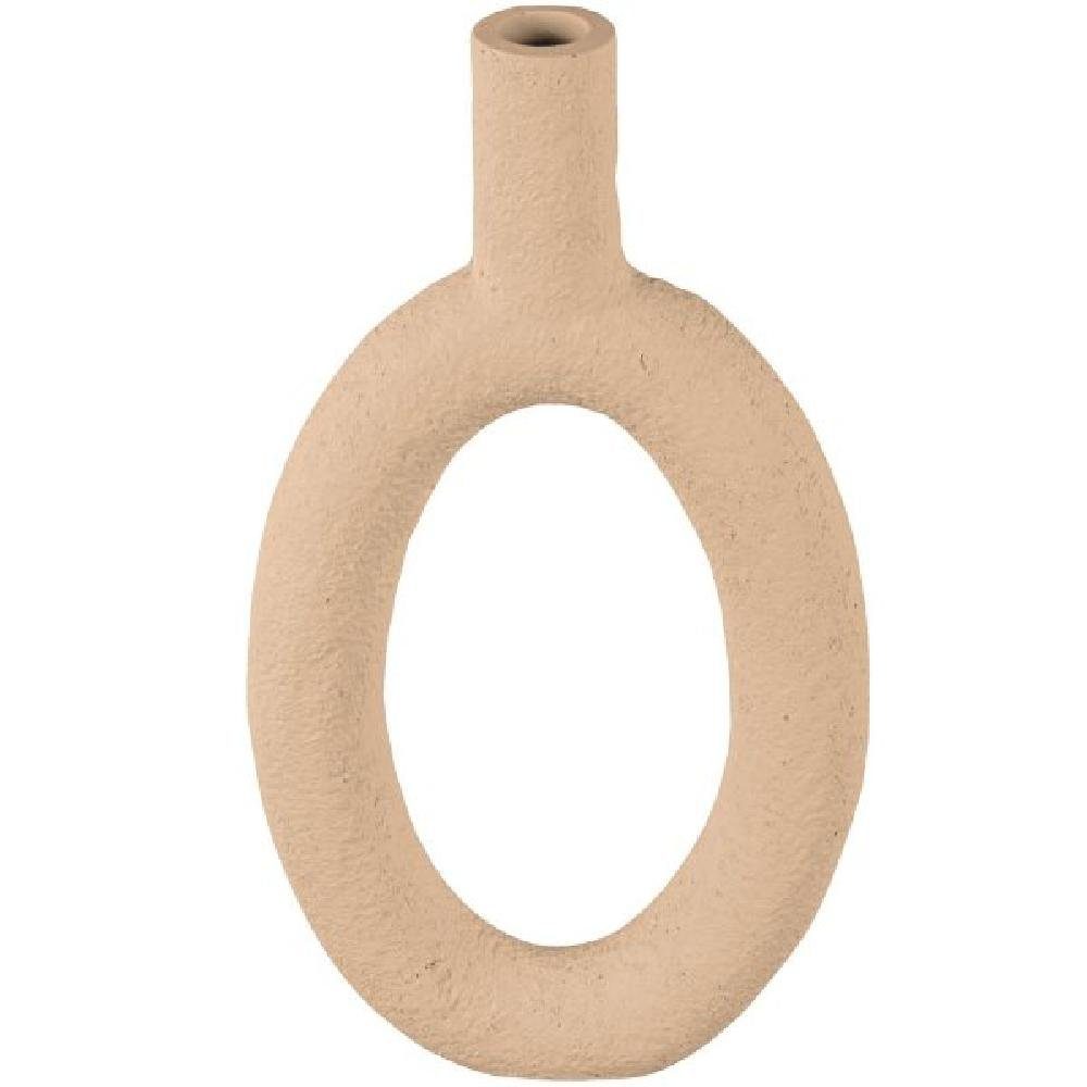 Present Time Skulptur Vase Ring Oval High Polyresin Sand Brown (16,5x3,5x31cm)