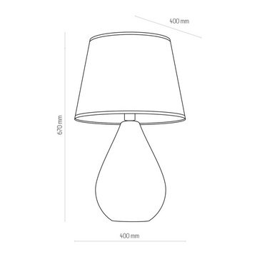 Licht-Erlebnisse Nachttischlampe RIKA, ohne Leuchtmittel, Nachttischleuchte 67 cm hoch Stoff Glas E27 Schwarz