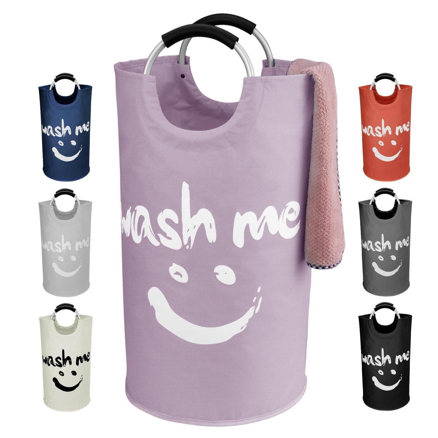 LuxusKollektion Wäschesack Wäschekörbe 115L Faltbar Aluminiumgriffe Wäschesack XL-115L Purple
