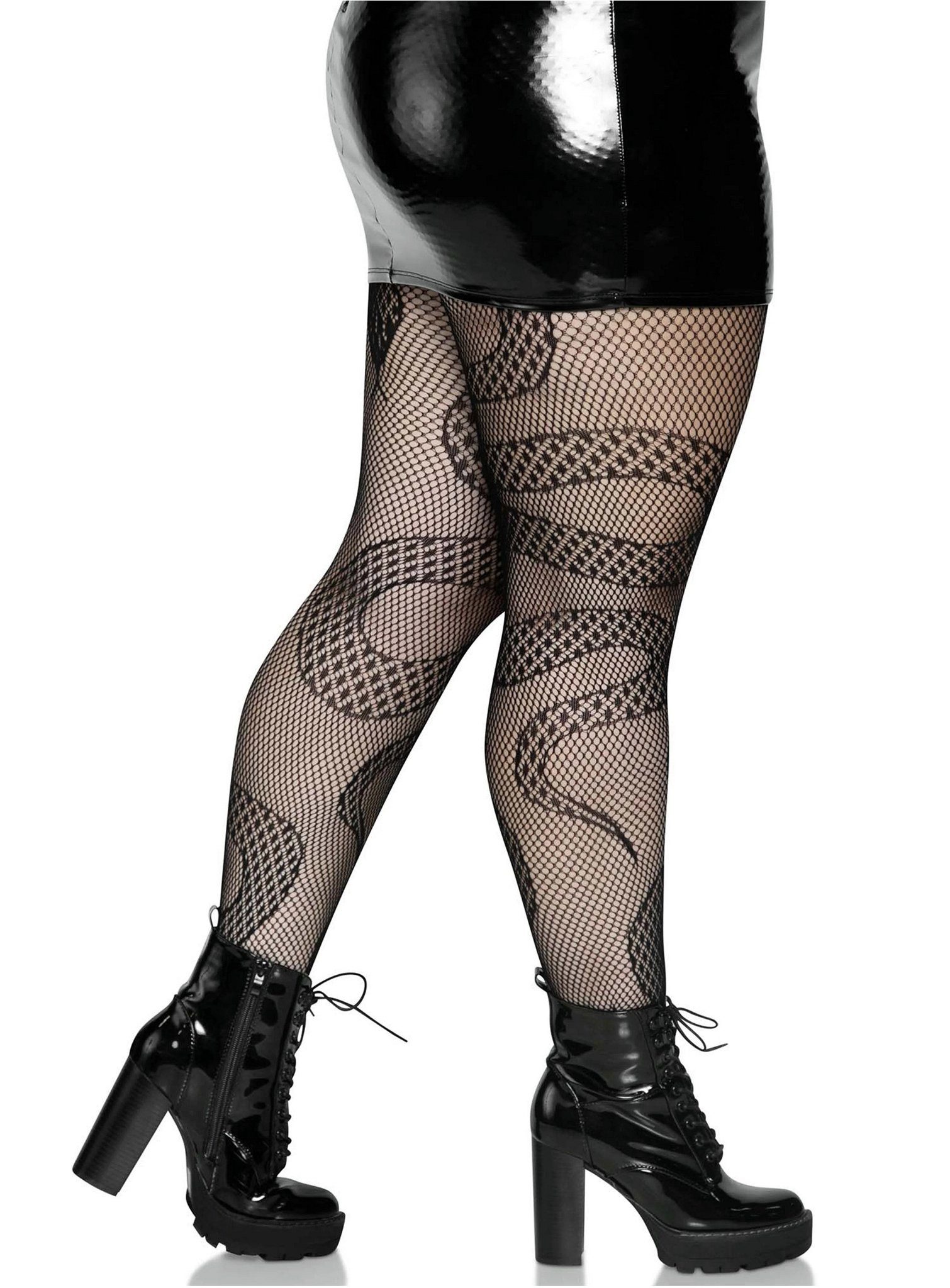Leg Avenue Strumpfhose Snake Strumpfhose XXL - für Halloween Kostüm Damen (1 St) Fishnet Tights mit großem Schlangenmuster