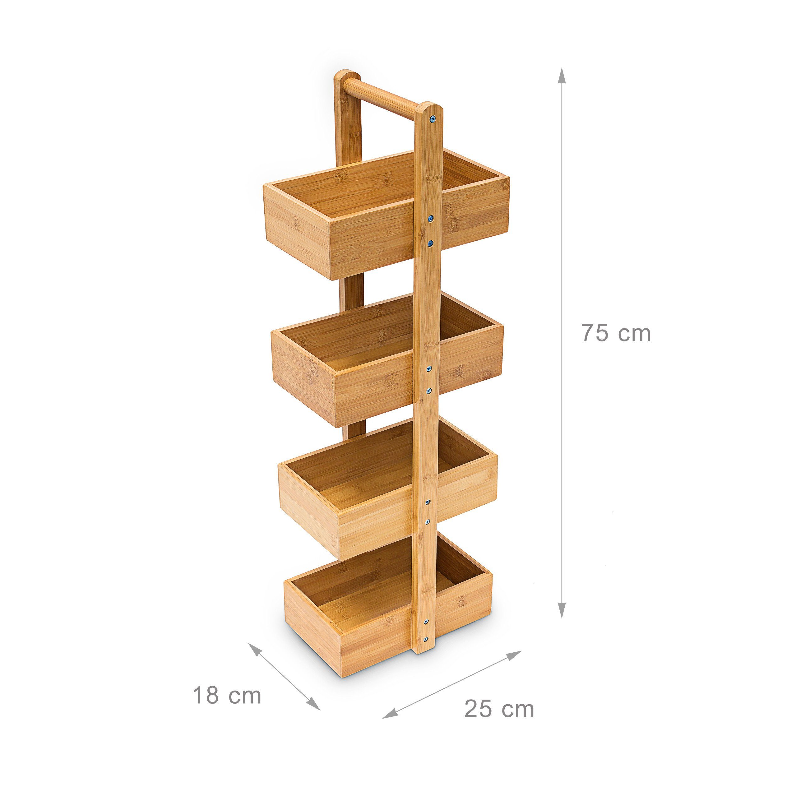 Ablageständer 4 Bambus Badregal Fächern relaxdays mit