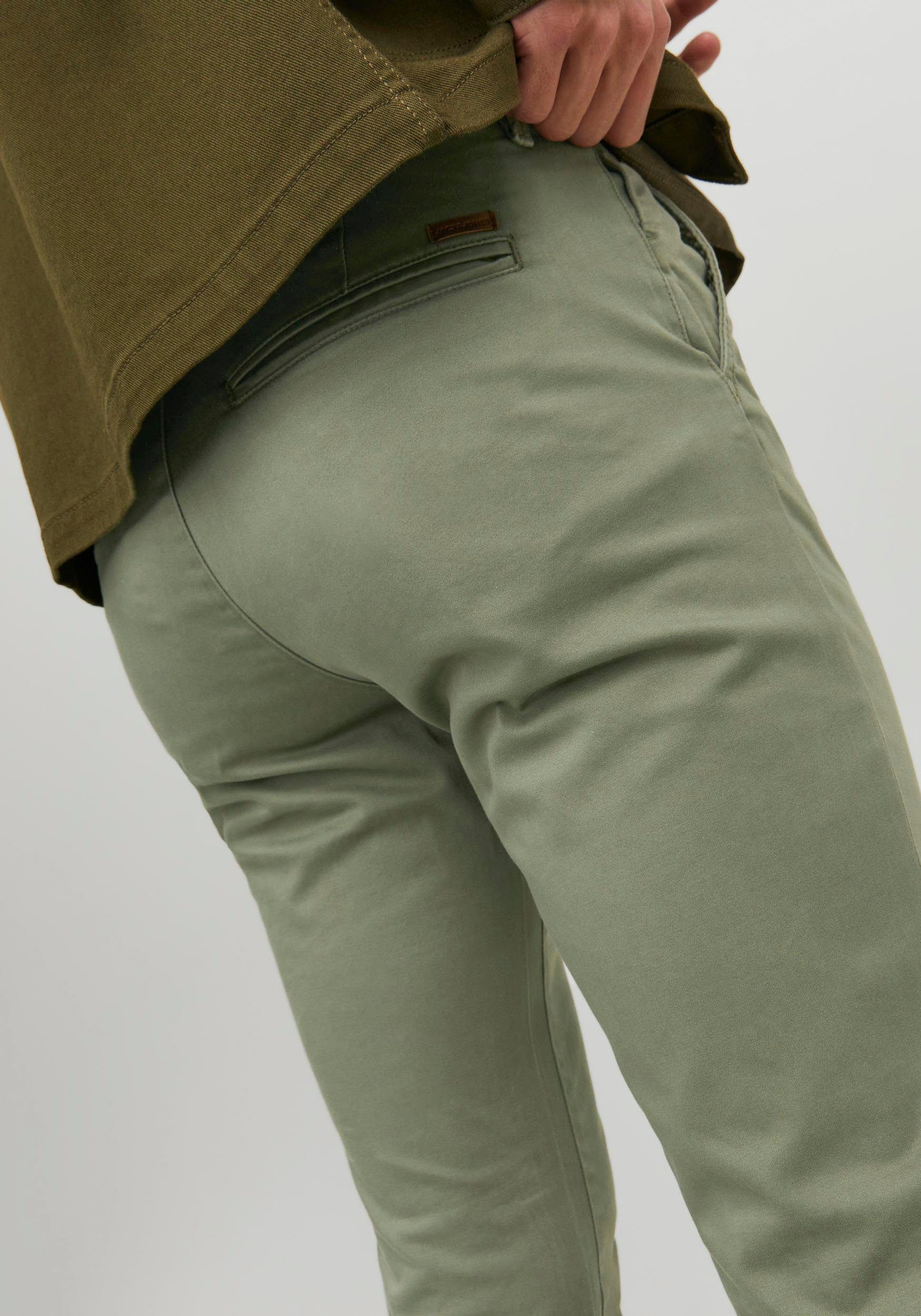 Jack & Jones Chinohose JJIMARCO mit Badge und hohem Tragekomfort unifarben, modisch, slim fit, Baumwollmischung