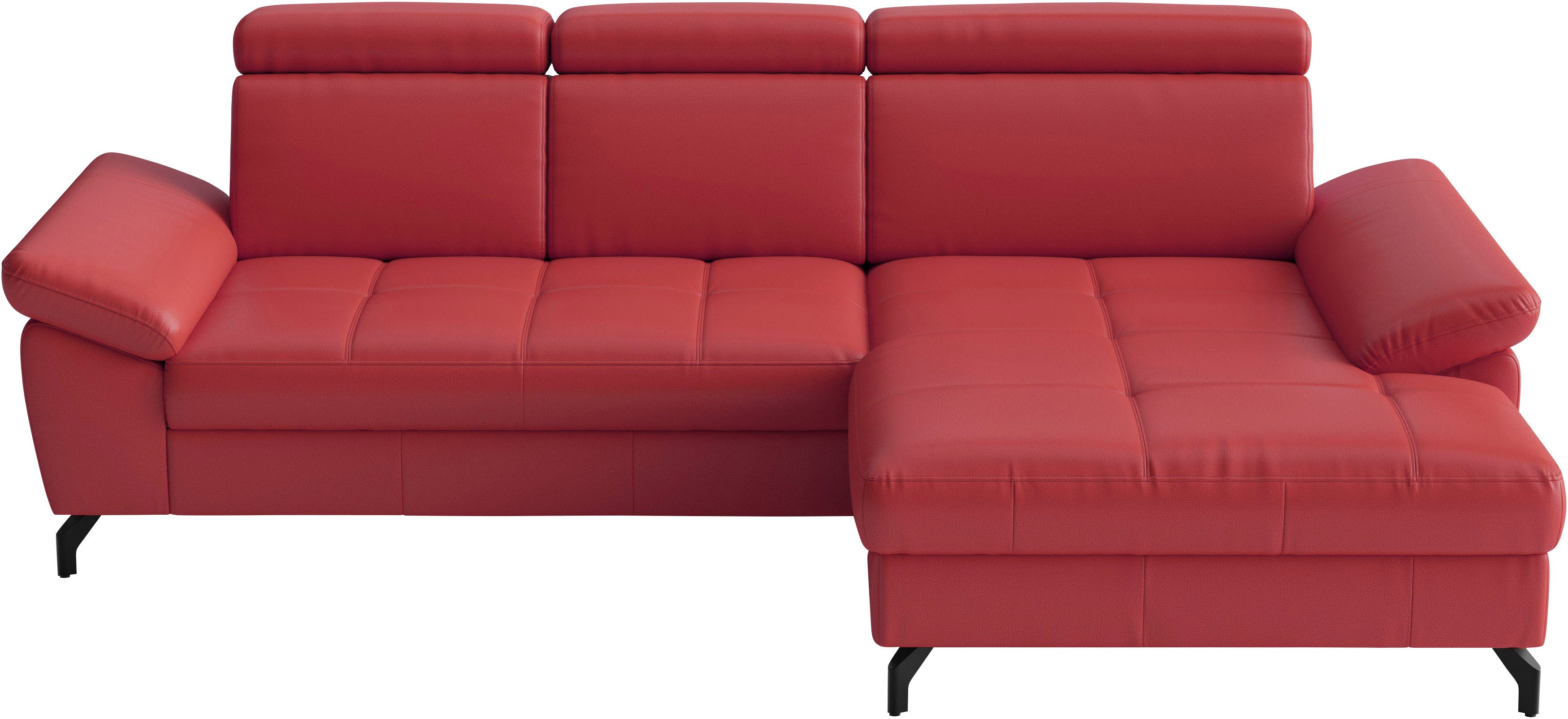 sit&more Ecksofa Vanity L-Form, Leder, B: 264 cm, mit Sitz-, Kopf u. Armteilverstellung, Couch optional mit Schlaffunktion & Bettkasten, in Leder
