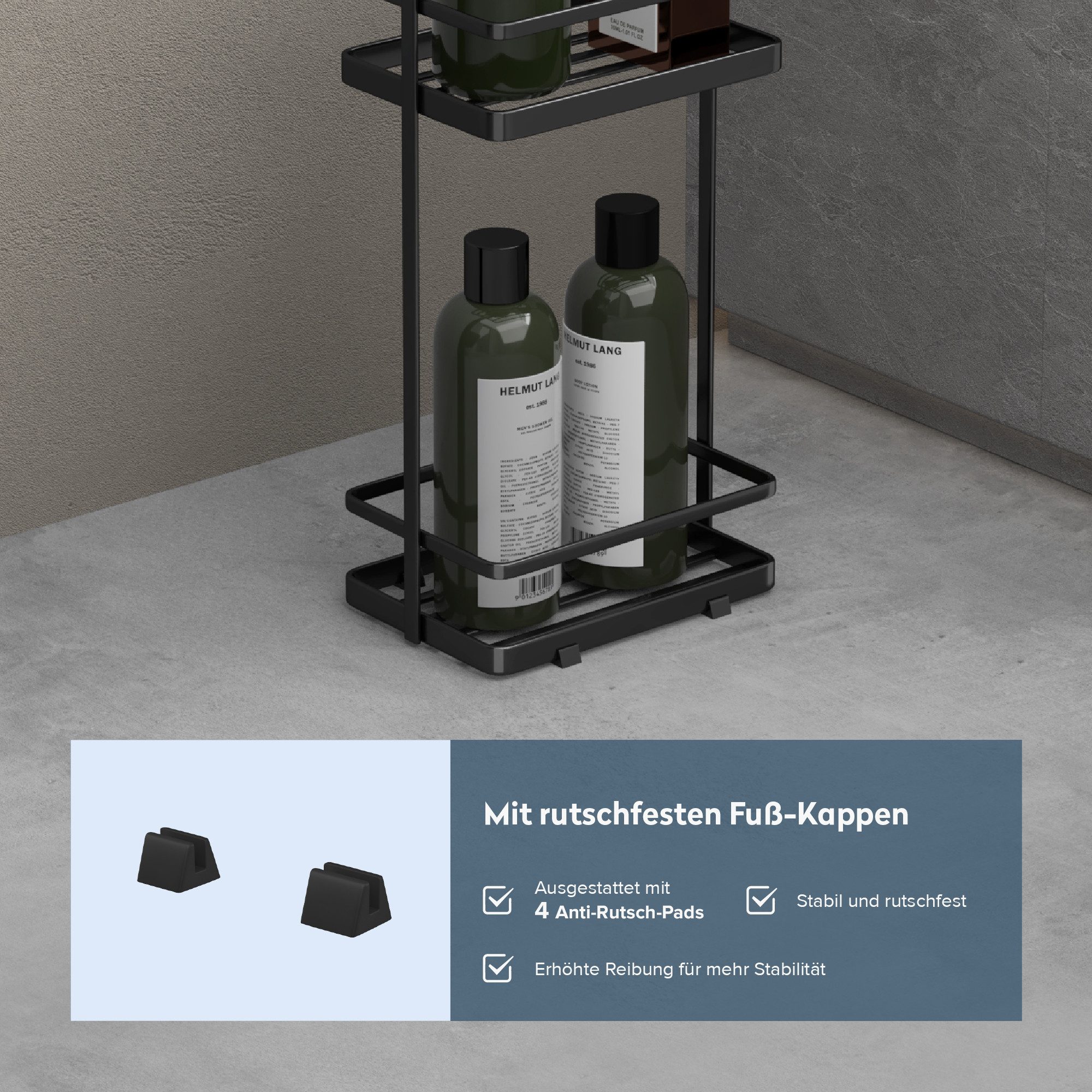doporro Badregal Duschregal Badzimmerregal Bodenstehend 3 Etagen-Duschkorb Reglo02, 3 Etagen, 6kg Tragkraft – Bild 5 von 5