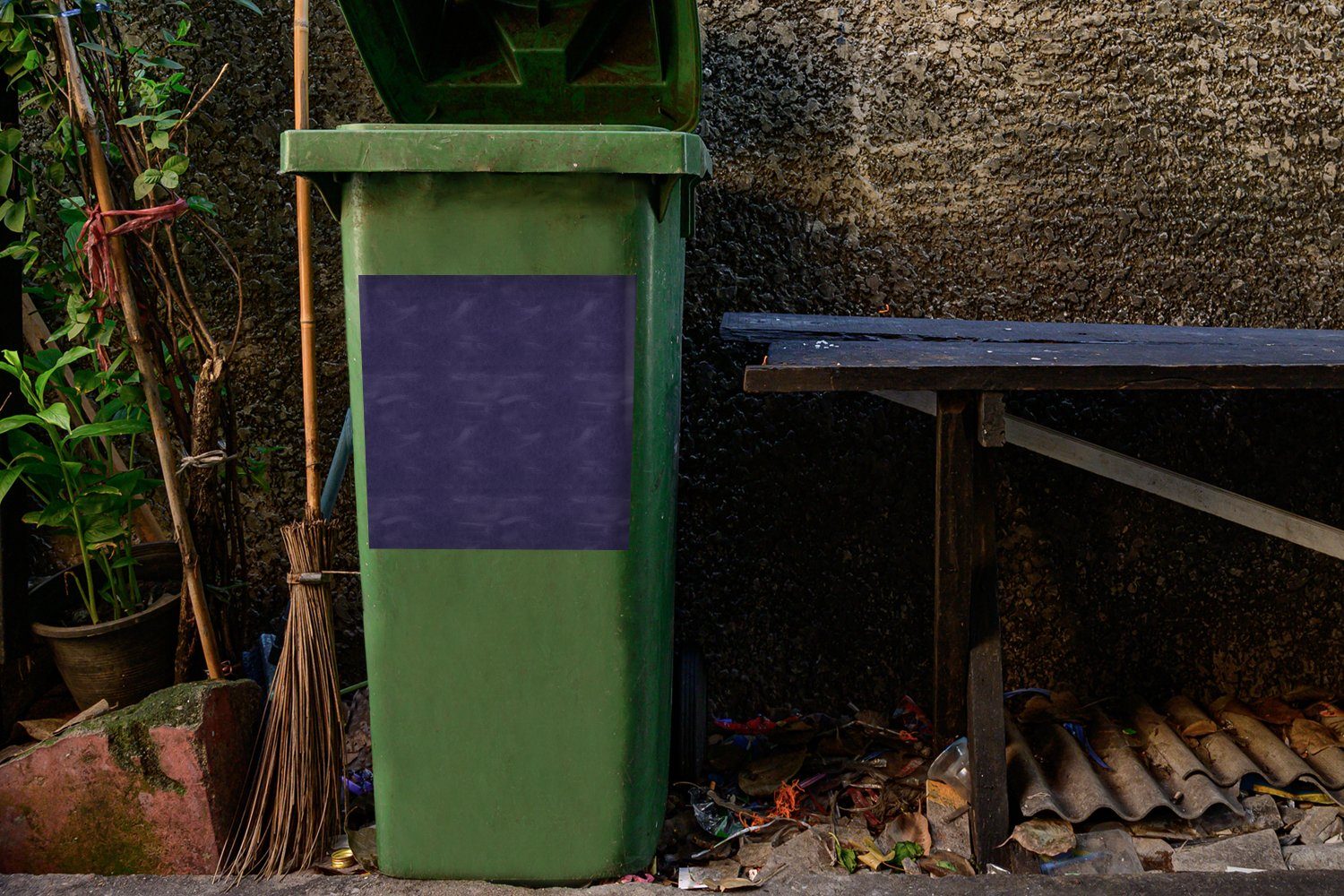 Leder Wandsticker St), Mülltonne, - Tierhaut Mülleimer-aufkleber, Abfalbehälter (1 - Textur MuchoWow Container, Sticker,