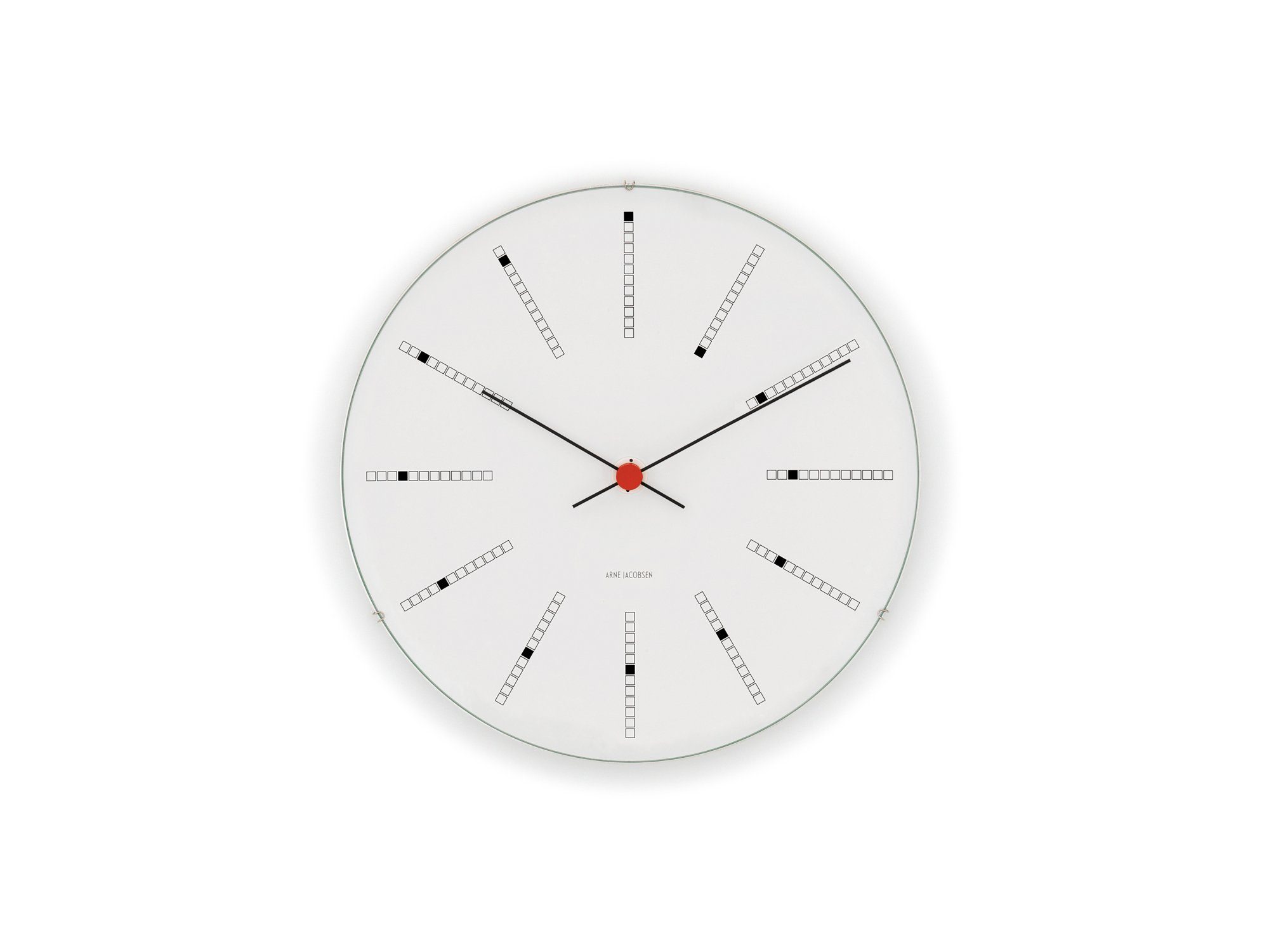 Arne Jacobsen Tischuhr Arne Jacobsen Bankers Wanduhr Ø29 cm weiss/schwarz/rot