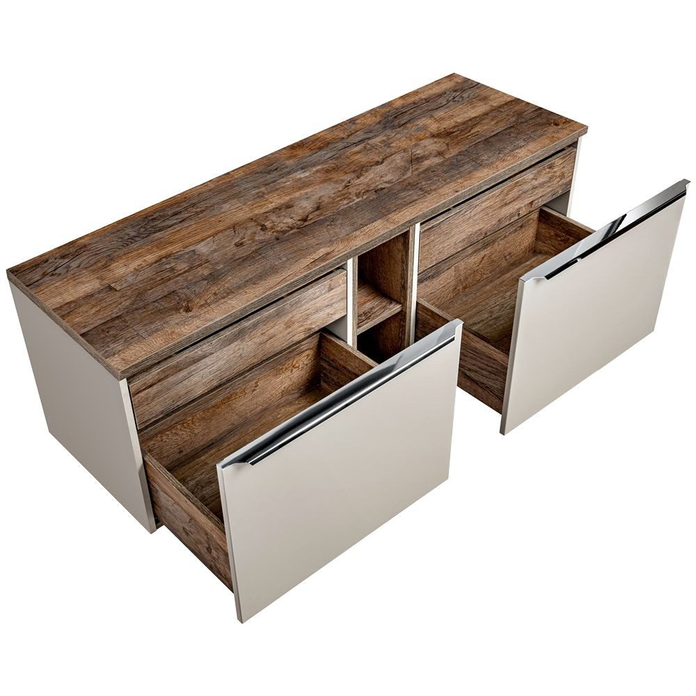 Lomadox Waschbeckenschrank PUEBLA-56-TAUPE taupe mit Vintage günstig online kaufen