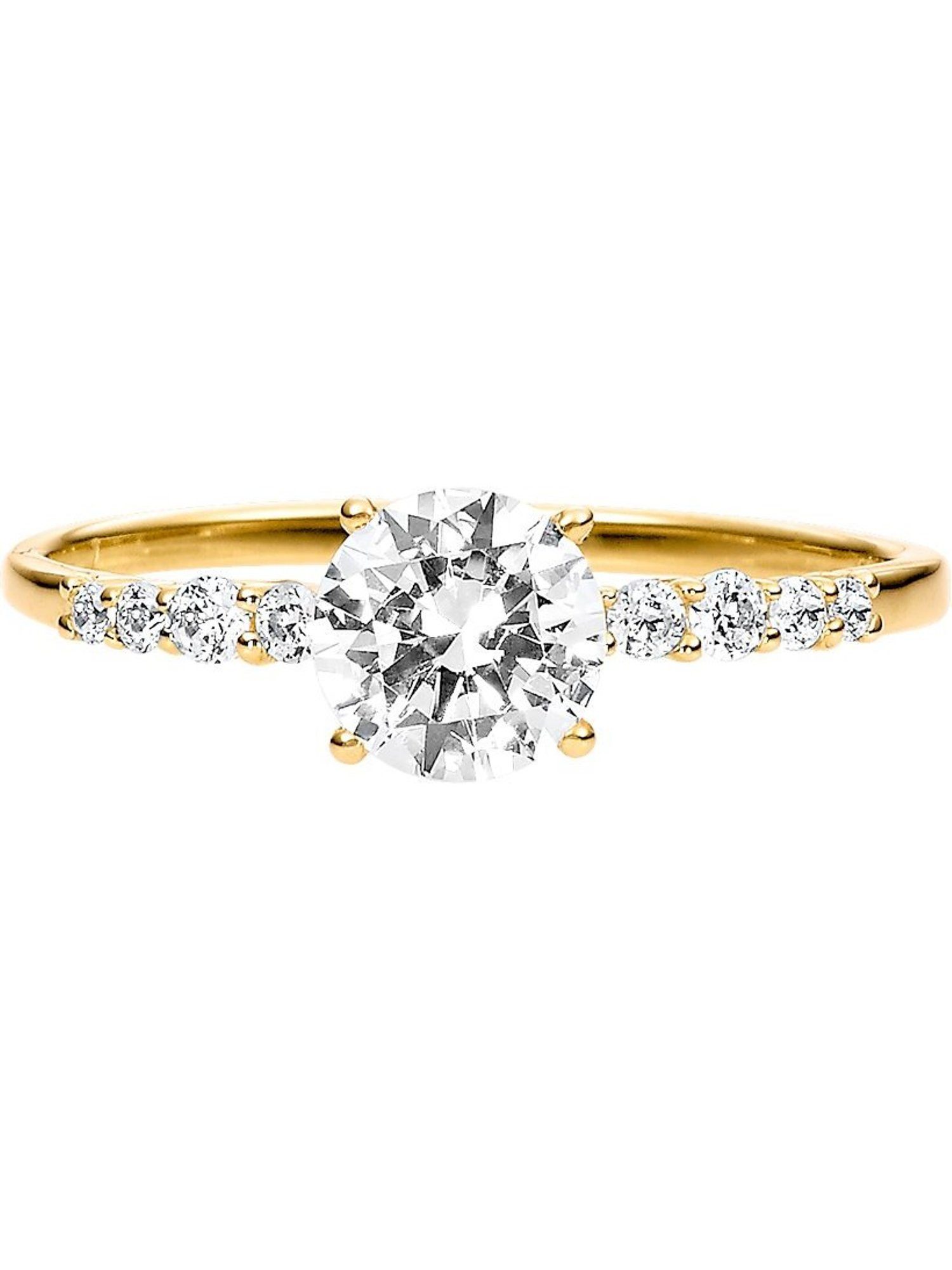 CHRIST Fingerring CHRIST Damen-Damenring 375er Gelbgold 8 Zirkonia, Zirkoni günstig online kaufen
