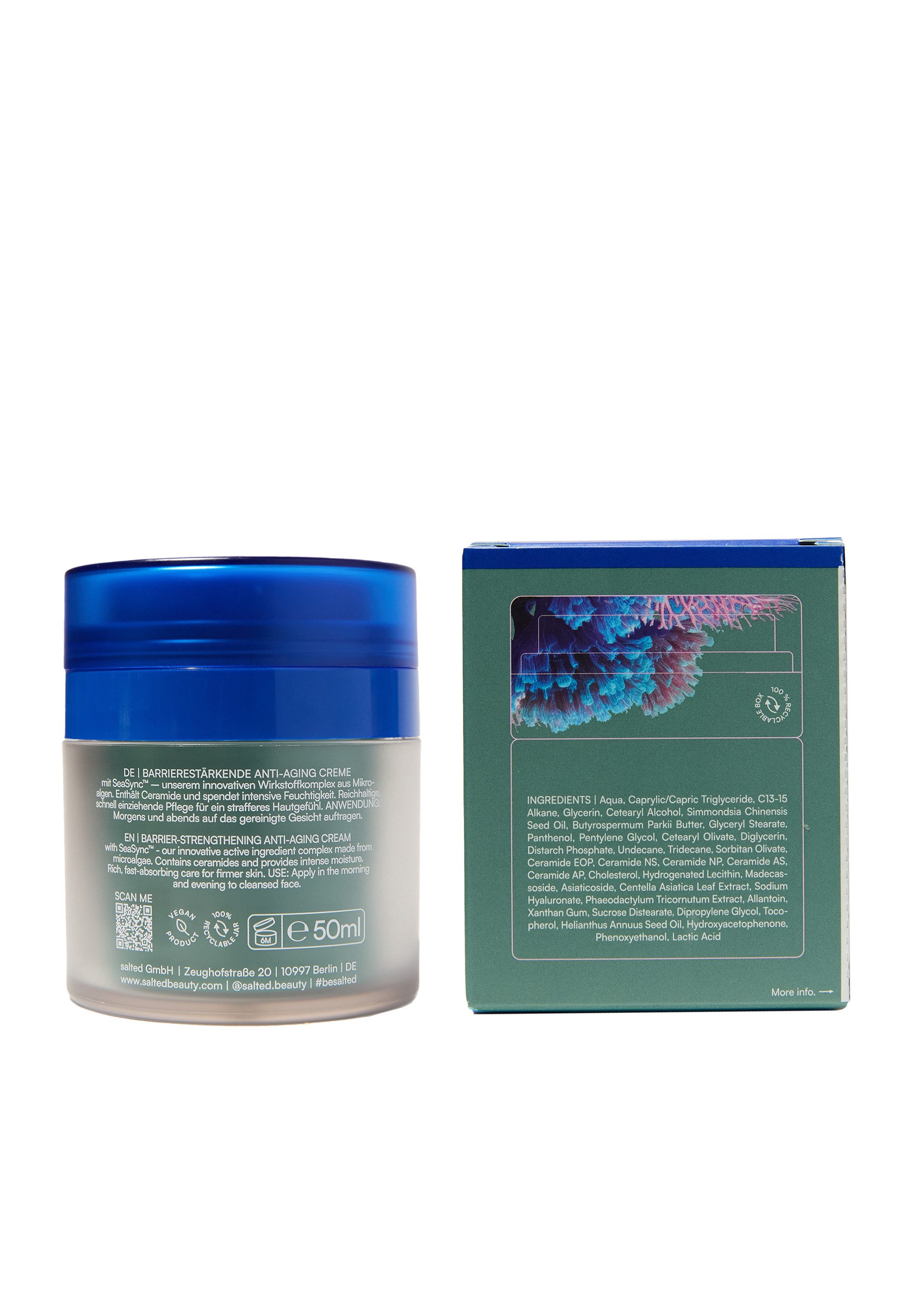 salted. Feuchtigkeitscreme Barrierestärkende Creme REFILL Bold Barrier, Barrierestärkende Anti-Aging Creme, Ceramide, Hyaluronsäure