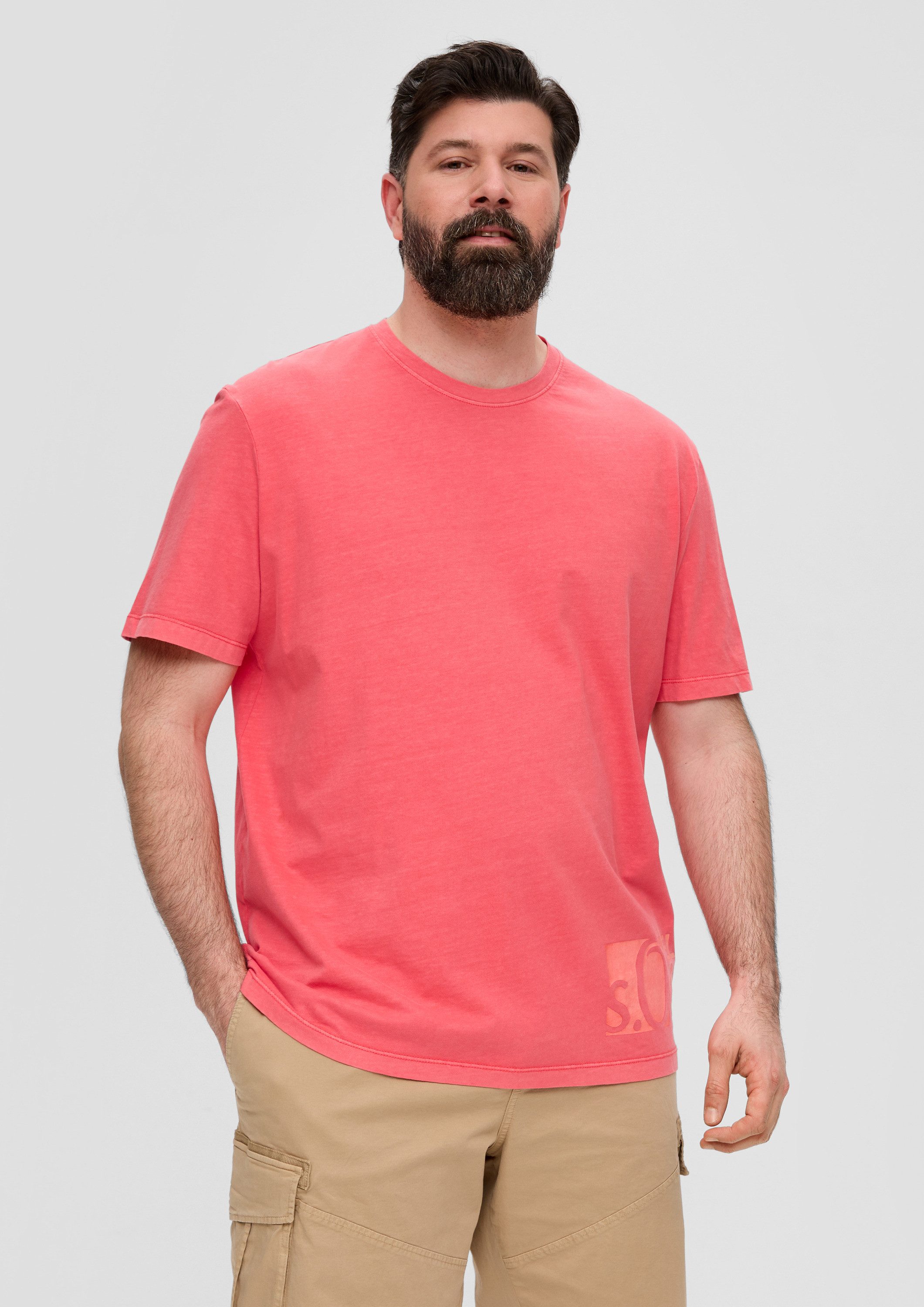 s.Oliver Kurzarmshirt T-Shirt T-Shirt mit Label-Print günstig online kaufen