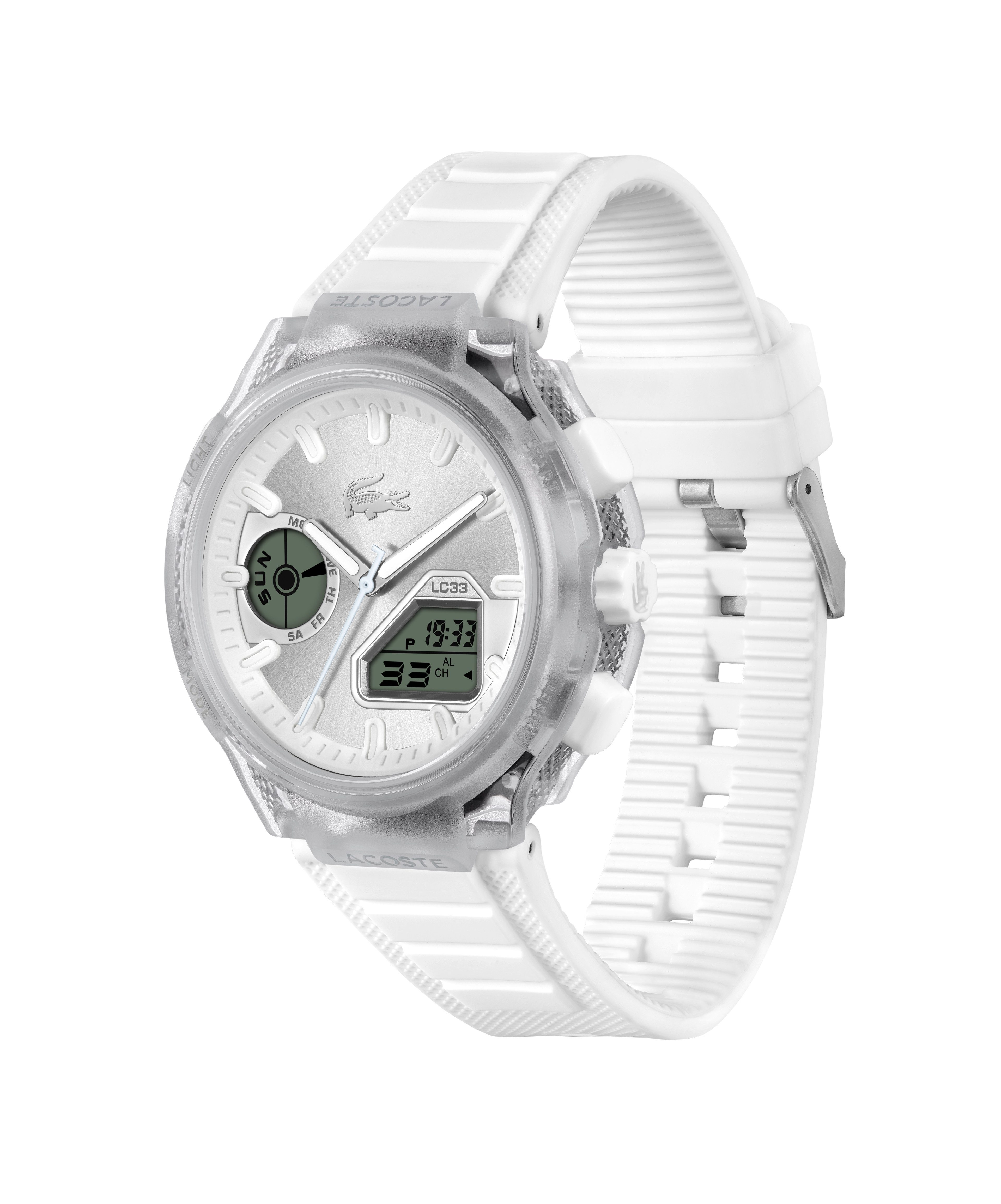 Lacoste Quarzuhr LC33 2011480, Quarzuhr, Armbanduhr, Herrenuhr, Silikonarmband, analog, digital