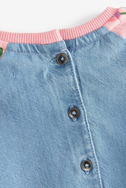 Next Jeanskleid Denimkleid mit Raglanärmeln und Regenbogen (1-tlg)