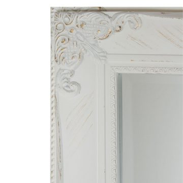 LebensWohnArt Wandspiegel Stilvoller Spiegel GRANDE 162x72cm antik-weiss Barockstil Facette