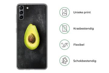 MuchoWow Handyhülle Einsame Avocado auf einem schwarzen Tisch, Phone Case, Handyhülle Samsung Galaxy S21 Plus, Silikon, Schutzhülle