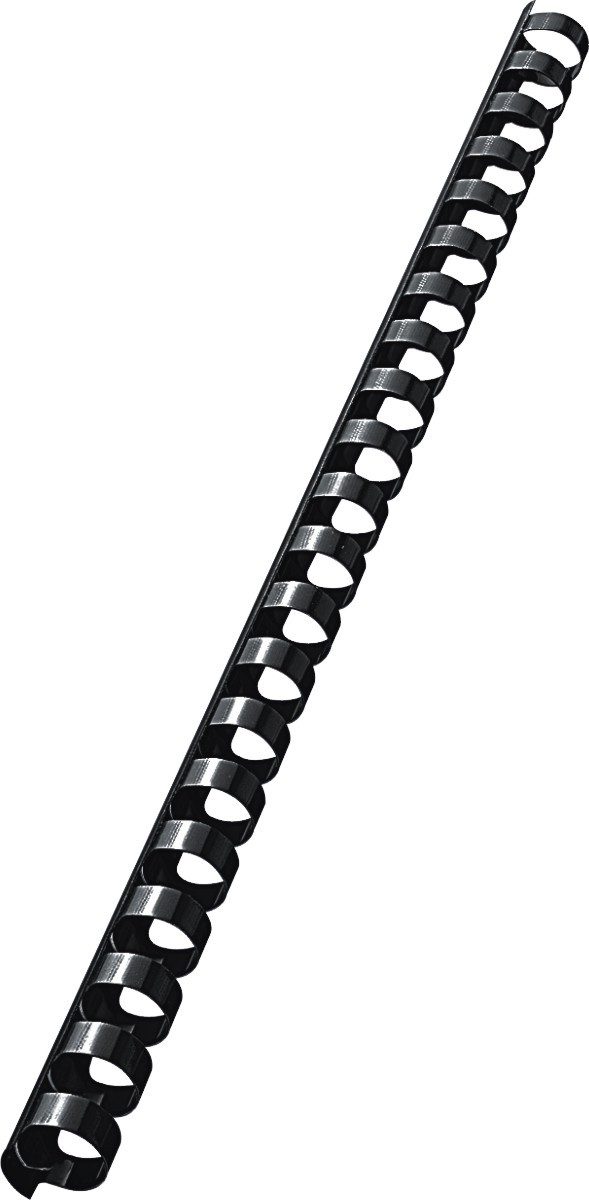 LEITZ Thermo-Bindemappe Plastikbinderücken A4 21 Ringe 14mm schwarz VE=100 Stück, (