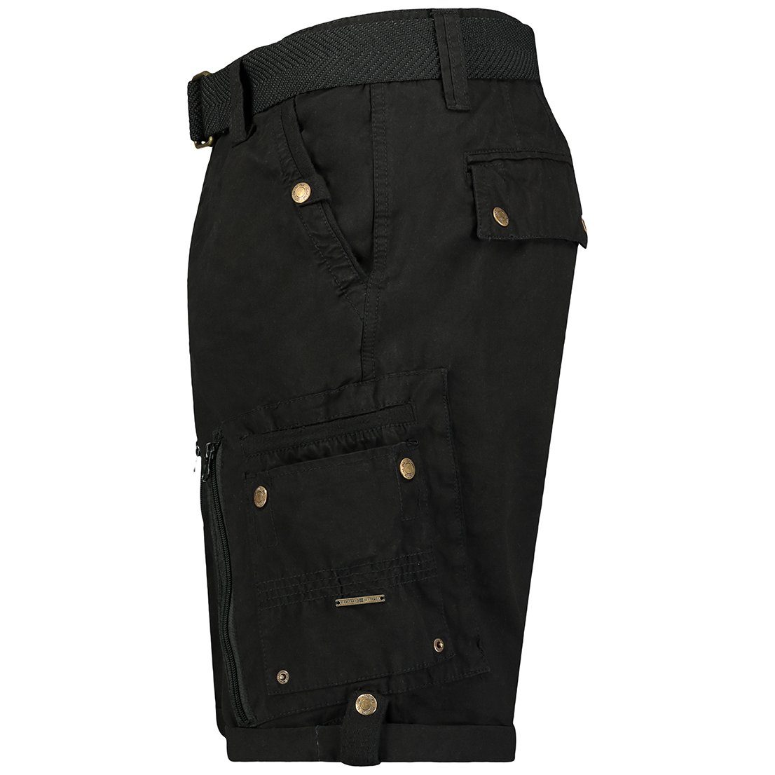 Geo Norway Cargoshorts Geo Norway Herren Shorts PASSPARTOUT (mit abnehmbarem Gürtel) in Unifarbe