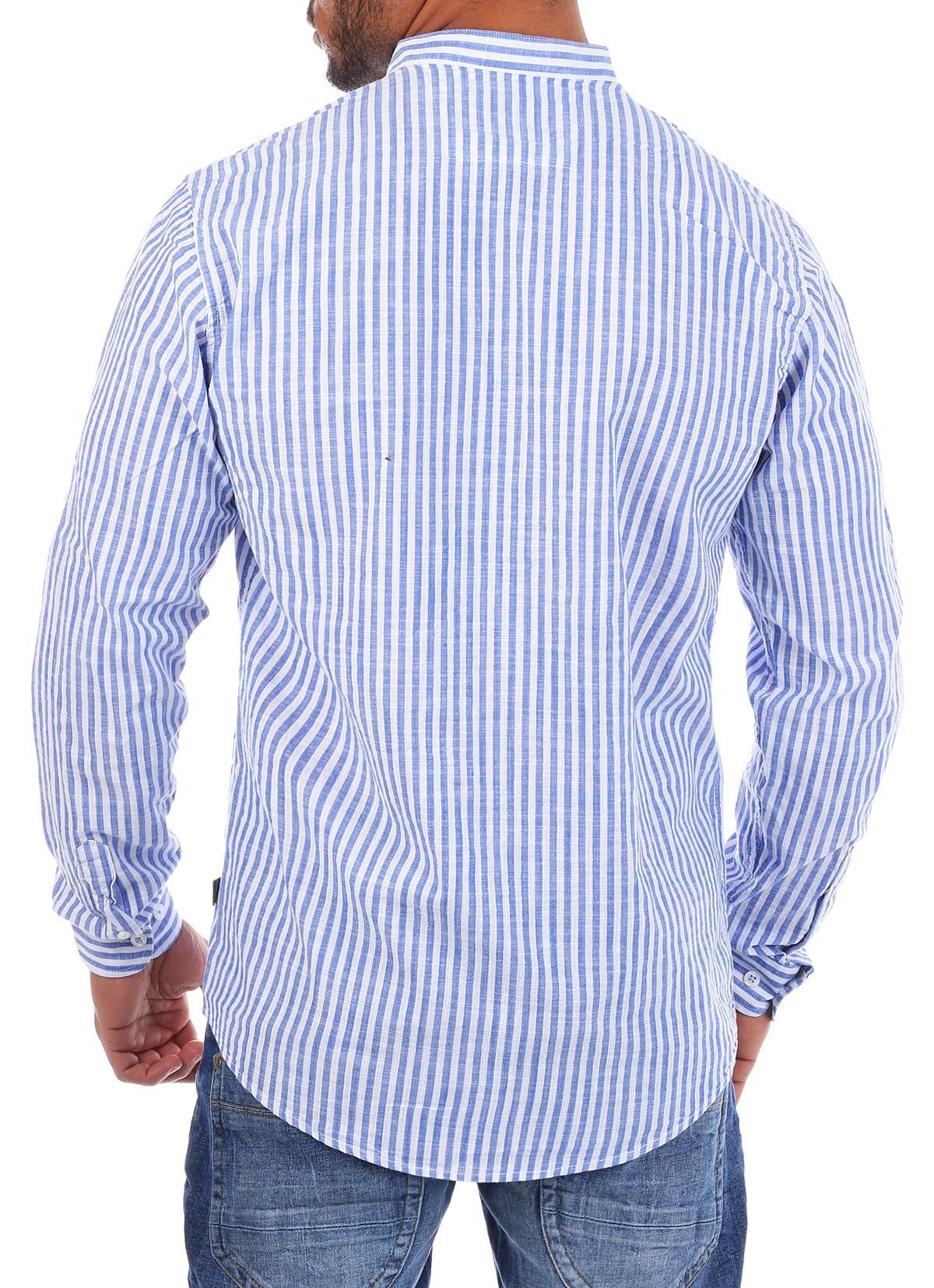 CARISMA Langarmhemd Herren Baumwoll Leinen Mix Tunika Hemd 8454 Regular Lan günstig online kaufen