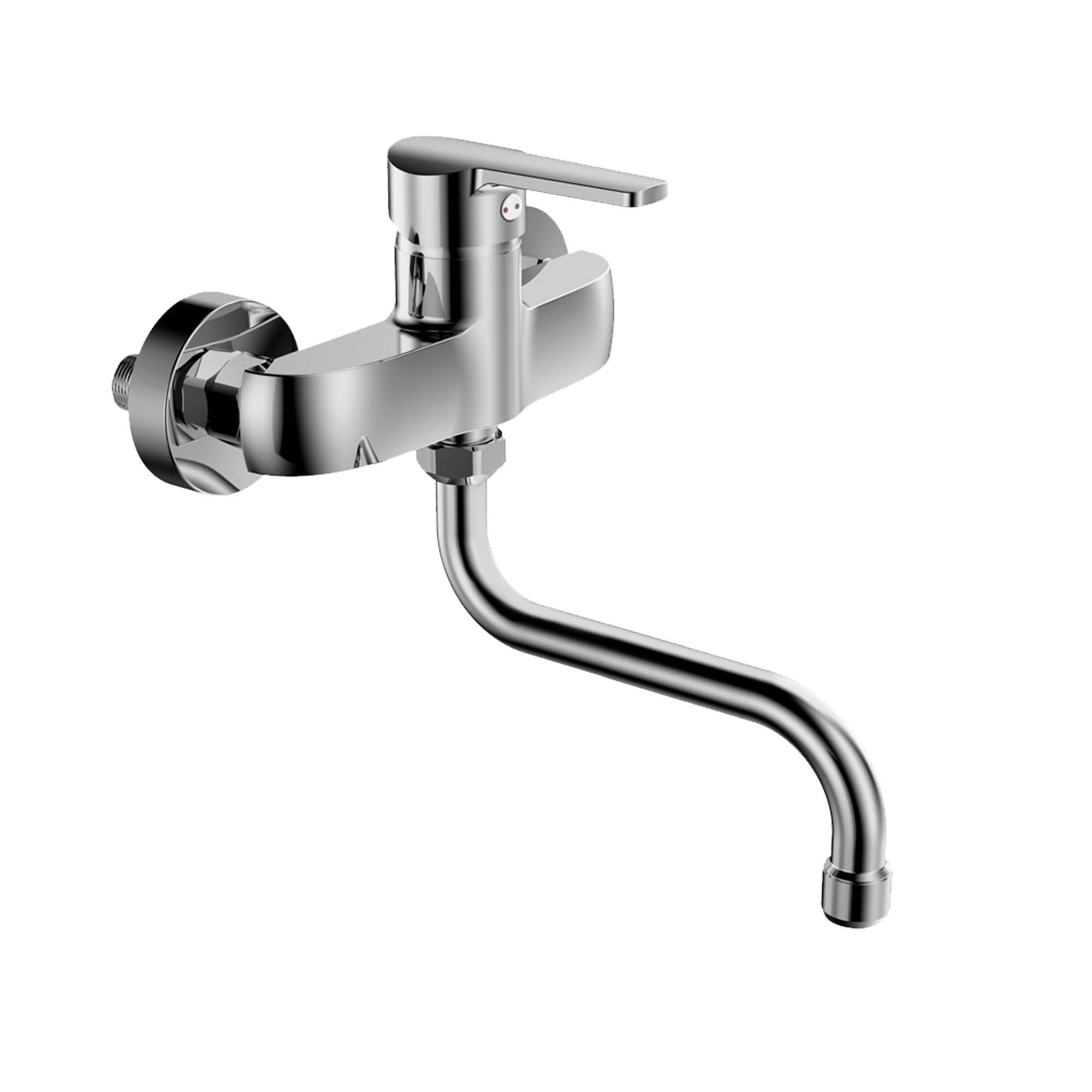 sam Design Küchenarmatur Wand Spültischbatterie BONO, mit 200 mm Schwenkauslauf, chrom
