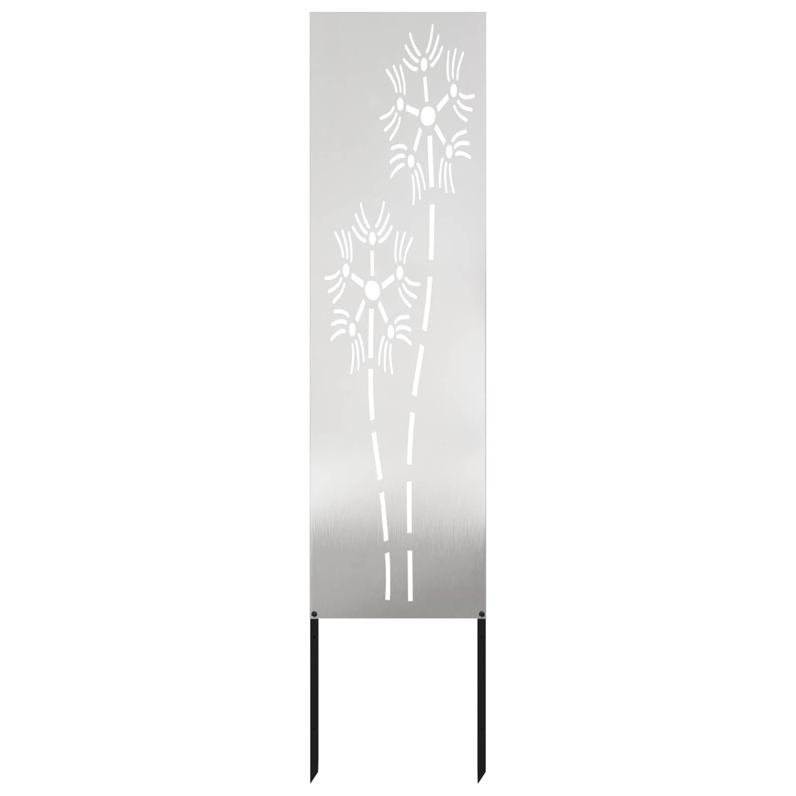 vidaXL Wandbild Garten Sichtschutz-Leinwand Silber 32 x 140 cm Edelstahl, (1 St)
