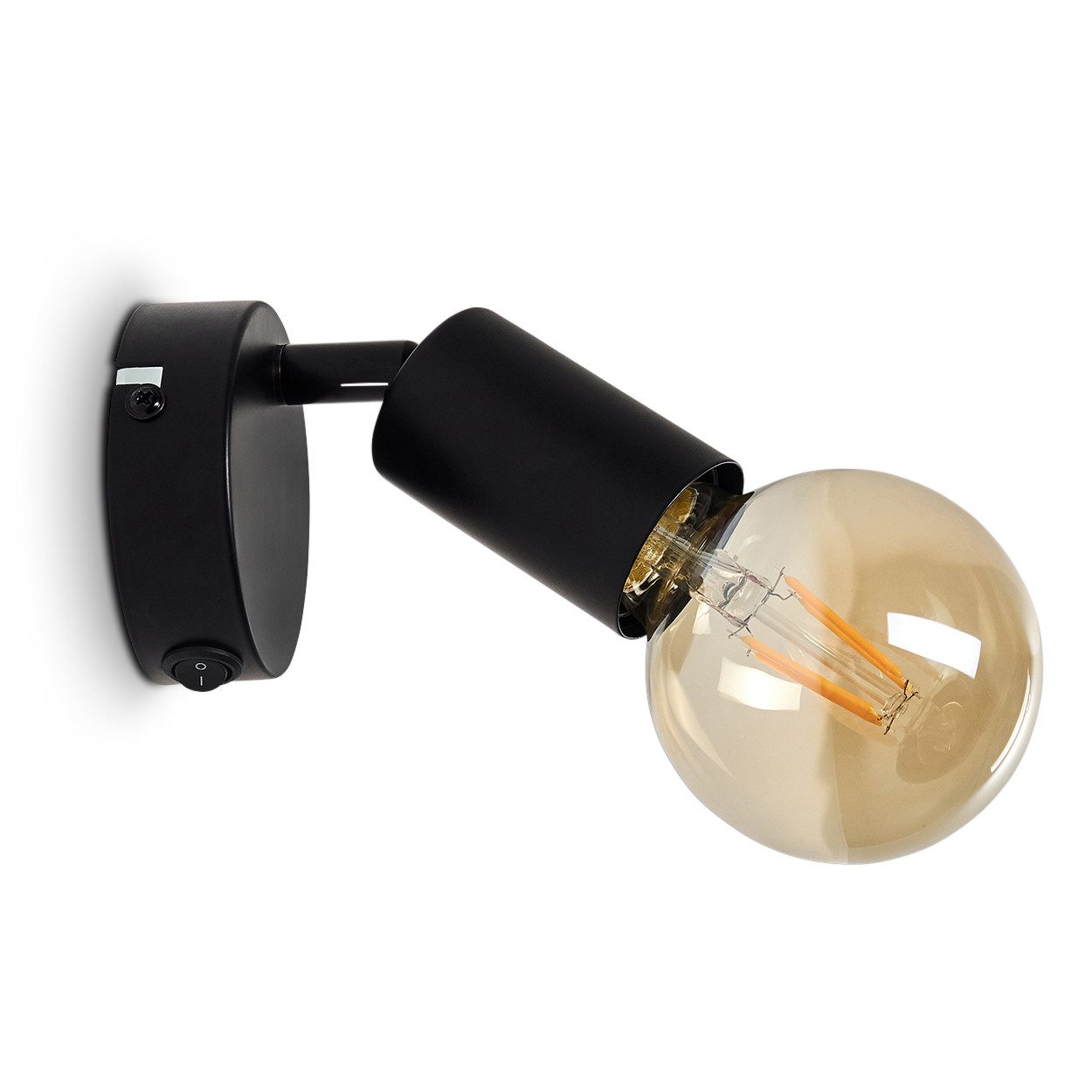 hofstein Wandleuchte »Agnino« verstellbare Wandlampe aus Metall in Schwarz, günstig online kaufen