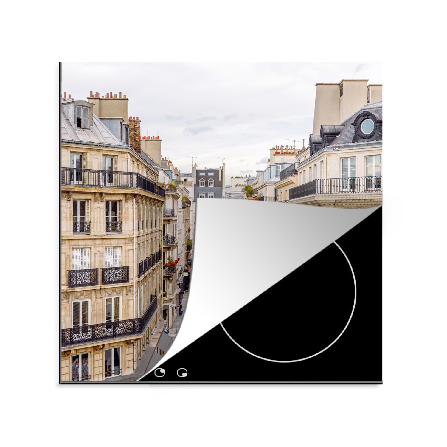 MuchoWow Herdblende-/Abdeckplatte Wohnungen in Paris, Vinyl, (1 tlg), 78x78 cm, Ceranfeldabdeckung, Arbeitsplatte für küche