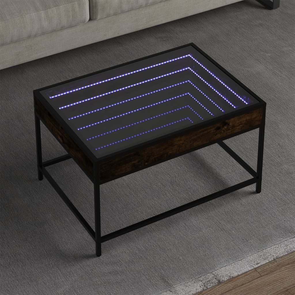 vidaXL Couchtisch Couchtisch mit Infinity-LED Räuchereiche 70x50x41 cm (1-St)