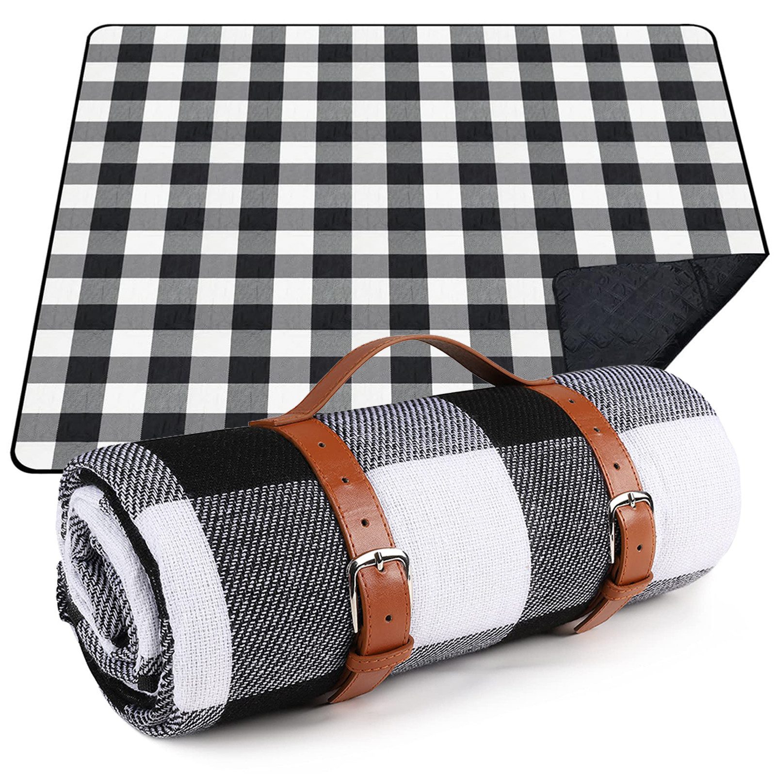 Picknickdecke 150 x 200 CM Stranddecke Wasserdichte Campingdecke mit Tragegriff