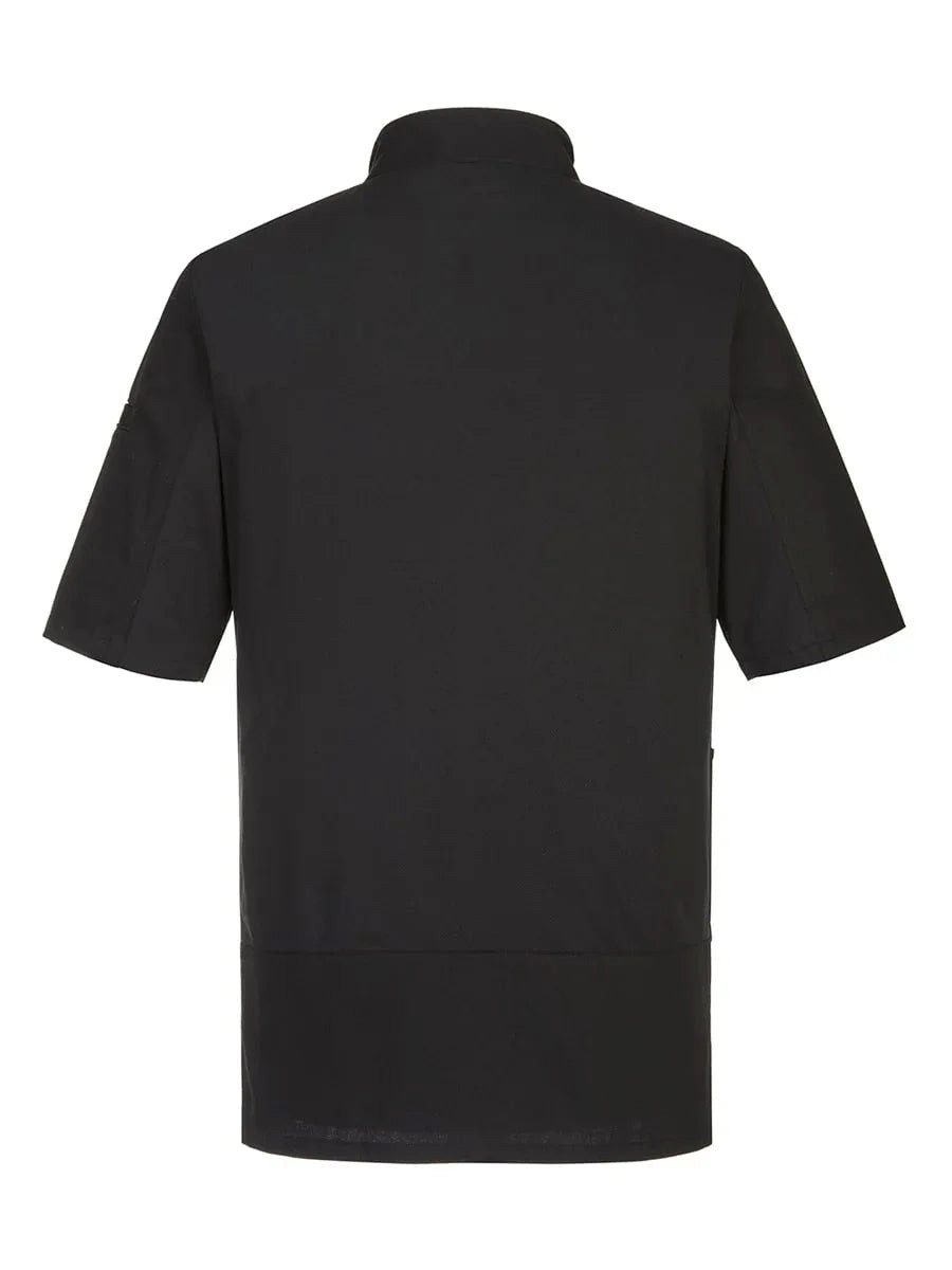Portwest Kochjacke Portwest Surrey Kochjacke kurzarm C735 Schwarz – Bild 4 von 4
