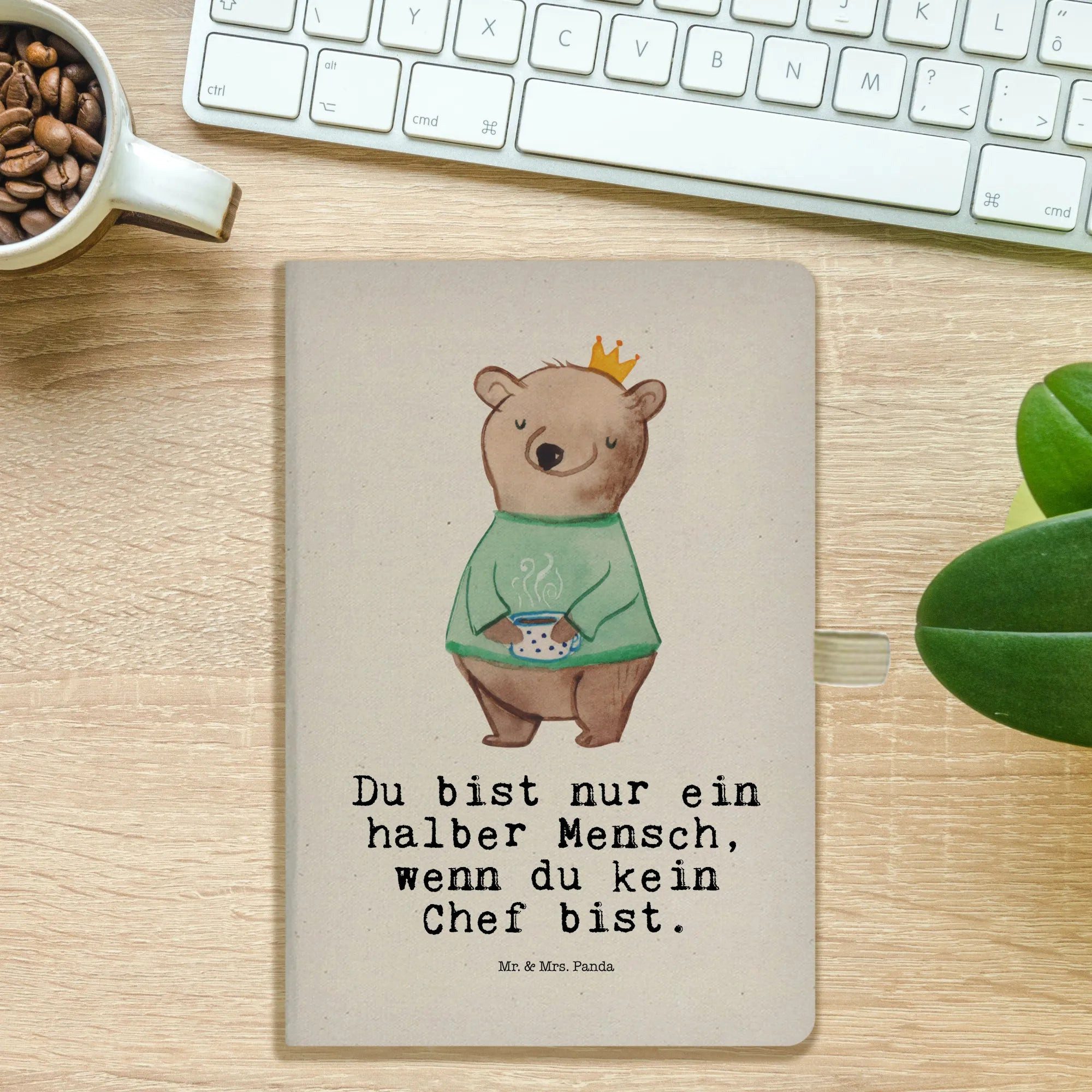 Thumbnail - Mr. & Mrs. Panda Notizbuch Chef Herz - Transparent - Geschenk, Kaffeepause, A5 Planer, Kaffeelie Mr. & Mrs. Panda, Flexi...