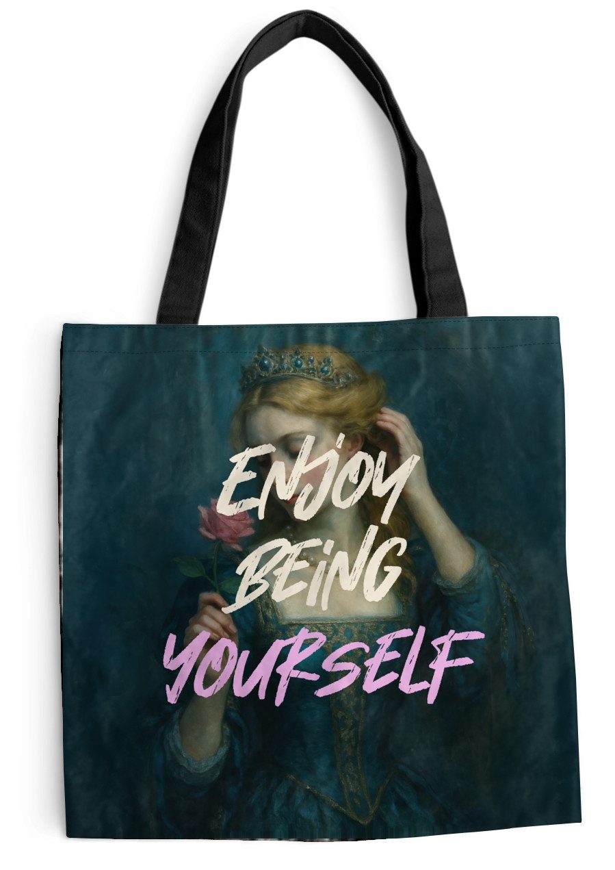 MuchoWow Shopper Frau - Rose - Zitat, Handtasche, Damen und Herren, Schultertasche, Umhängetasche, Tote Bag
