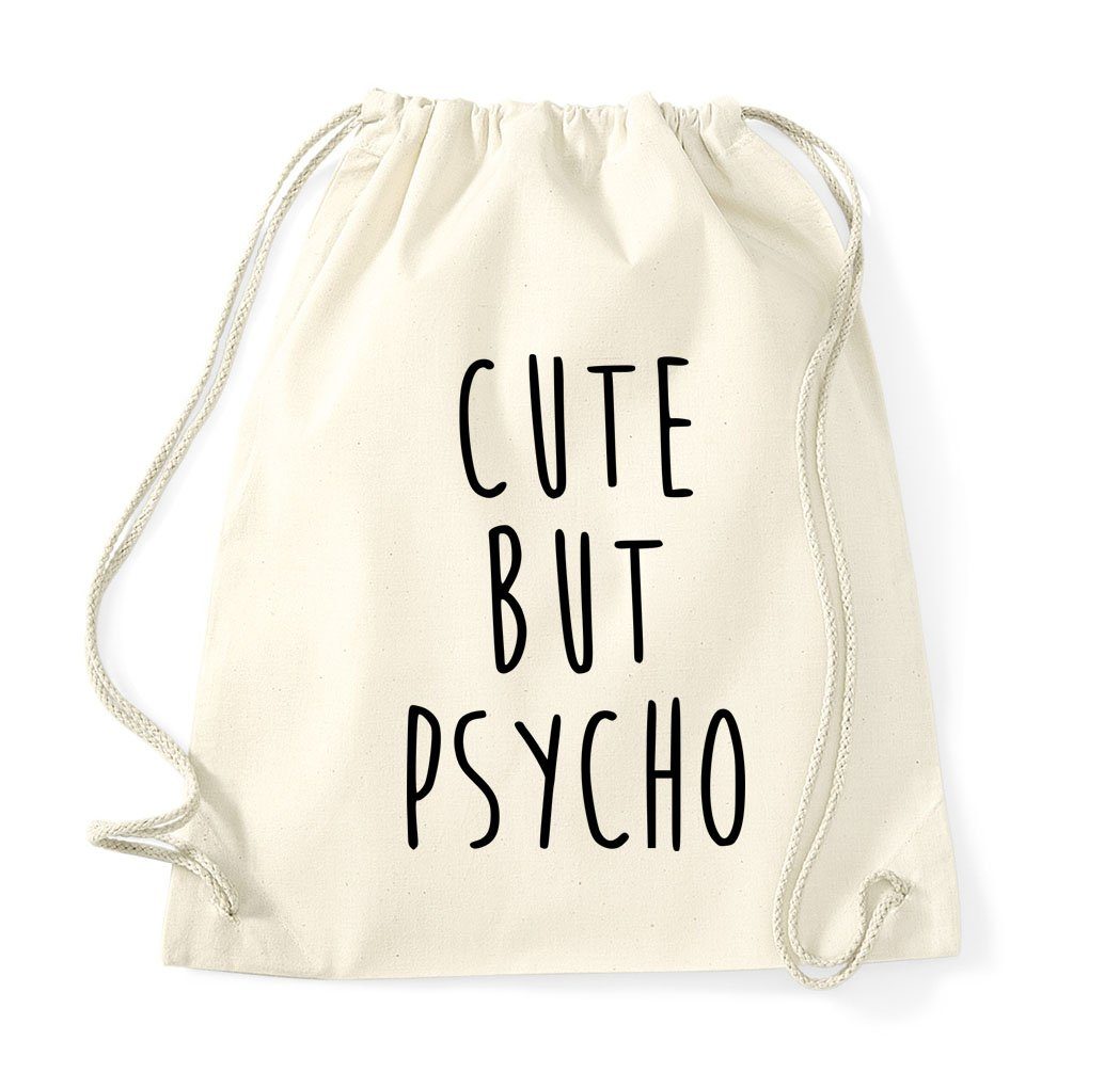Youth Designz Turnbeutel Cute But Psycho Baumwoll Tasche Turnbeutel, mit modischem Print