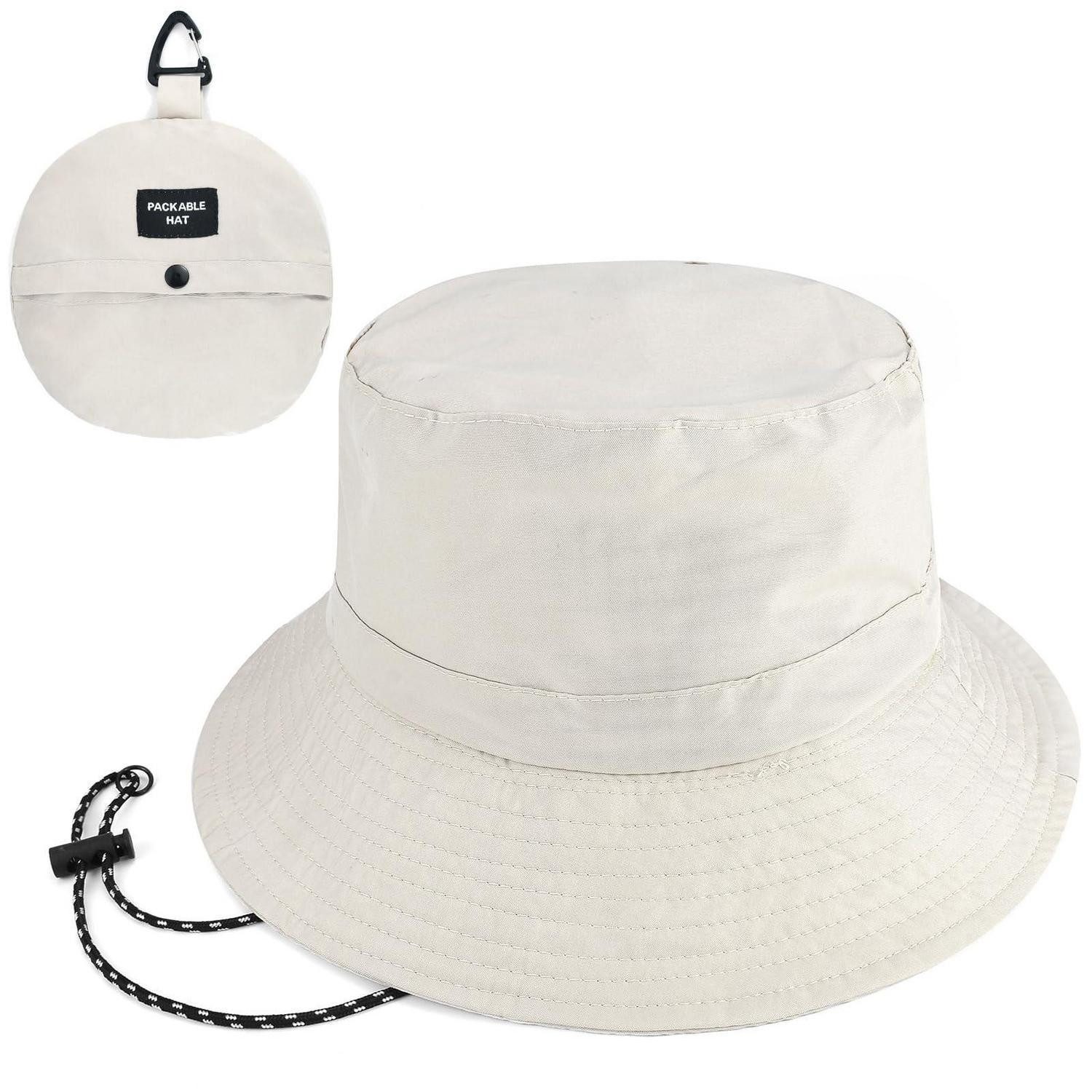 LuxusKollektion Sonnenhut Bucket Hat Herren Damen UV Schutz Faltbar Schnelltrocknend Beige