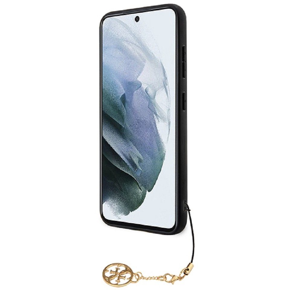 Guess Handyhülle Case Galaxy S24 Plus Kunstleder grau Kette goldfarben 6,7 Zoll, Kantenschutz – Bild 5 von 5