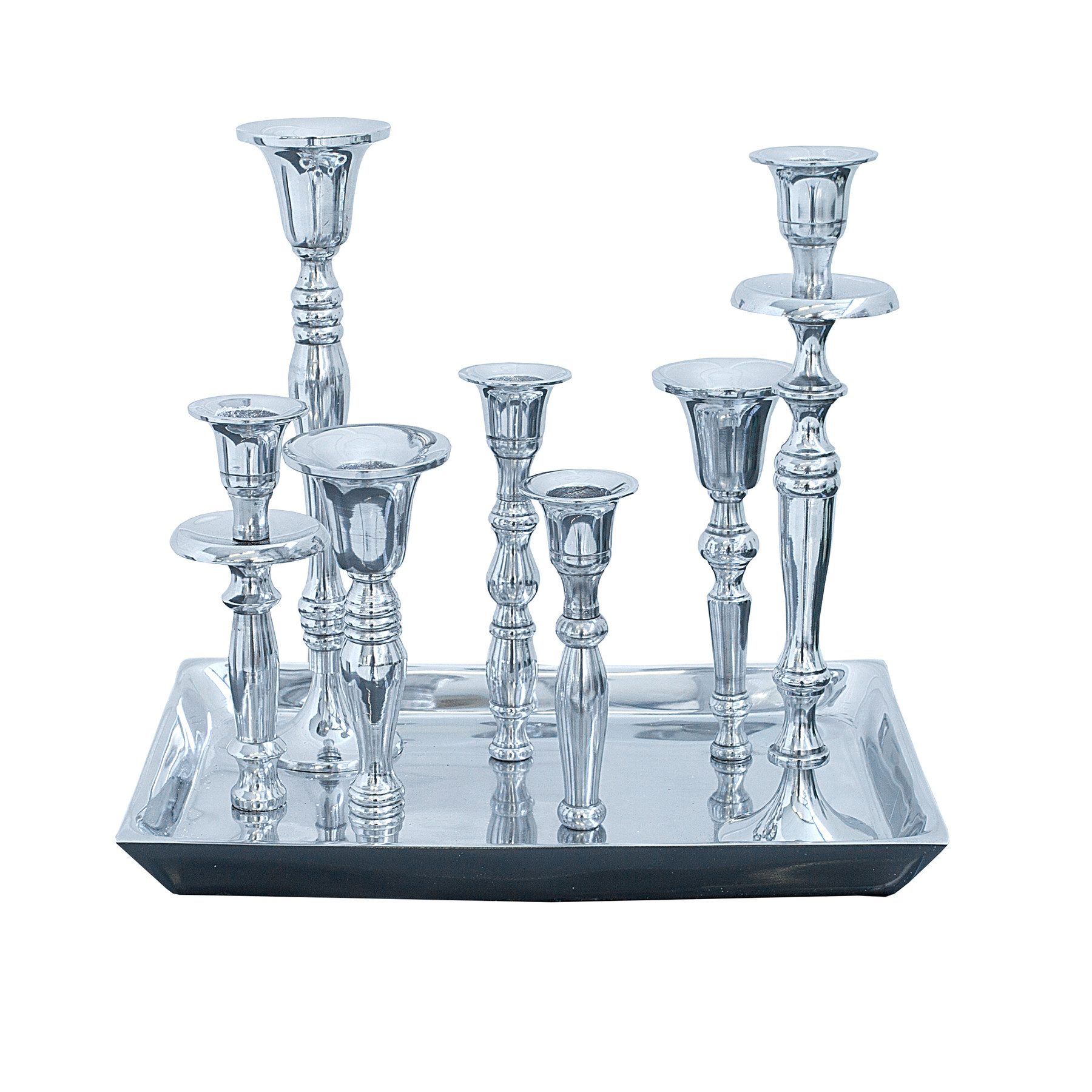 riess-ambiente Kerzenständer MODERN BAROCK 26cm silber, Metall · Kerzenhalt günstig online kaufen