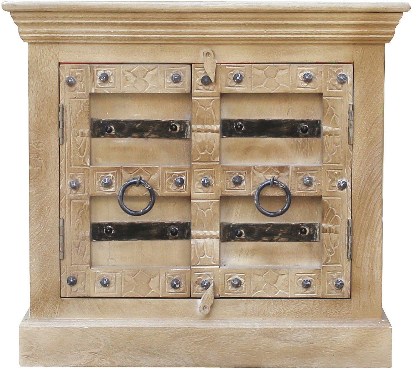 SIT Waschbeckenunterschrank Daipur geschnitzte Verzierungen und Siphonausschnitt