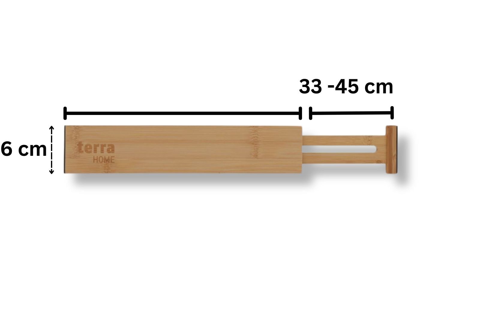 Set bis 45 Bambus Schubladentrenner Besteckeinsatz Home Terra Pack 4er 33 Ordnungssystem cm