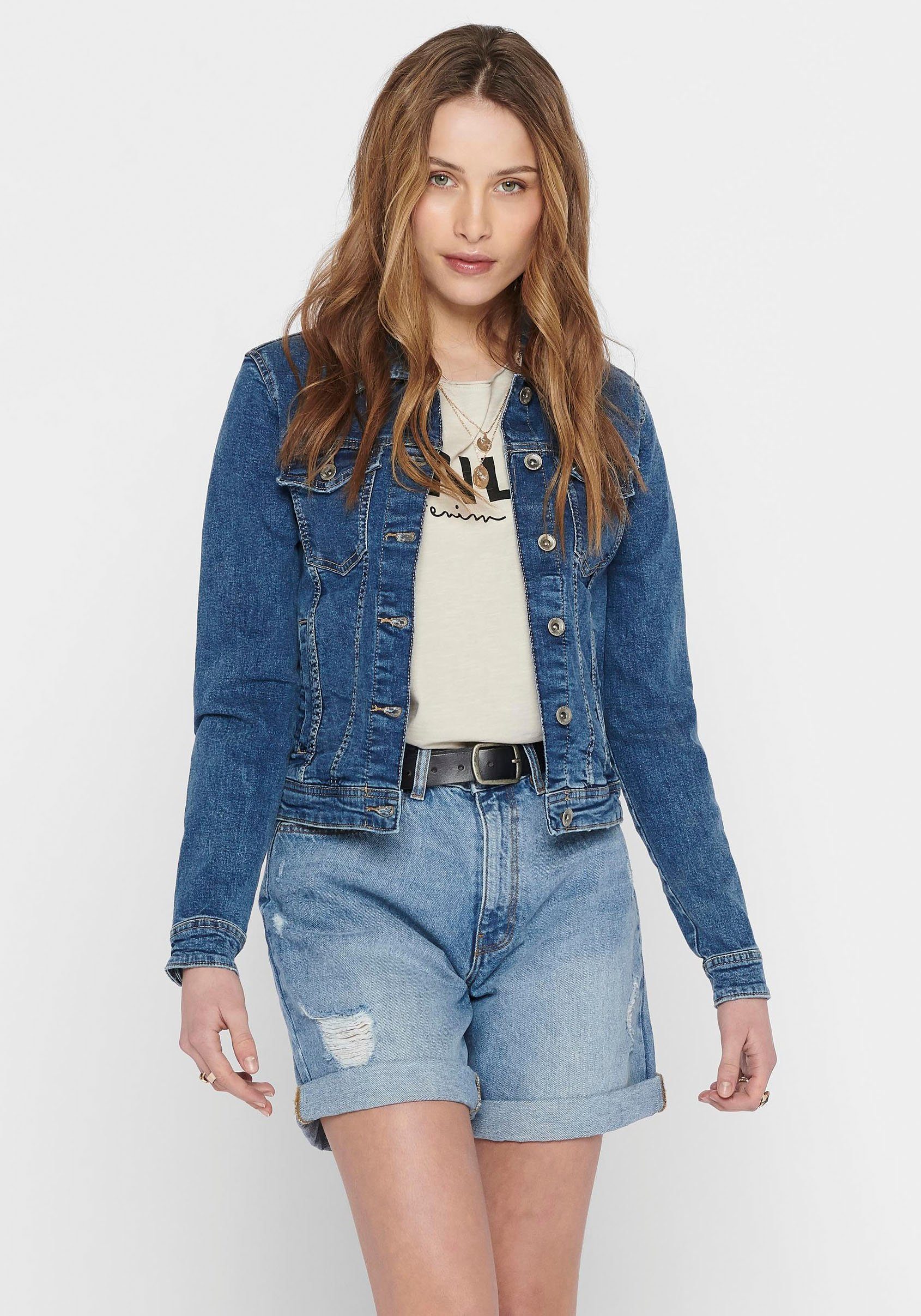 ONLY Jeansjacke TIA in leichter Used-Waschung mit Stretch